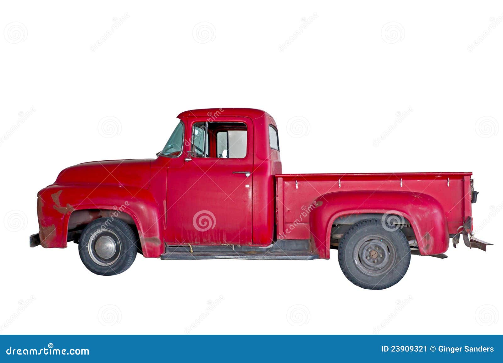 Vintage Red Truck With Clipping Path Stock Image Image 23909321