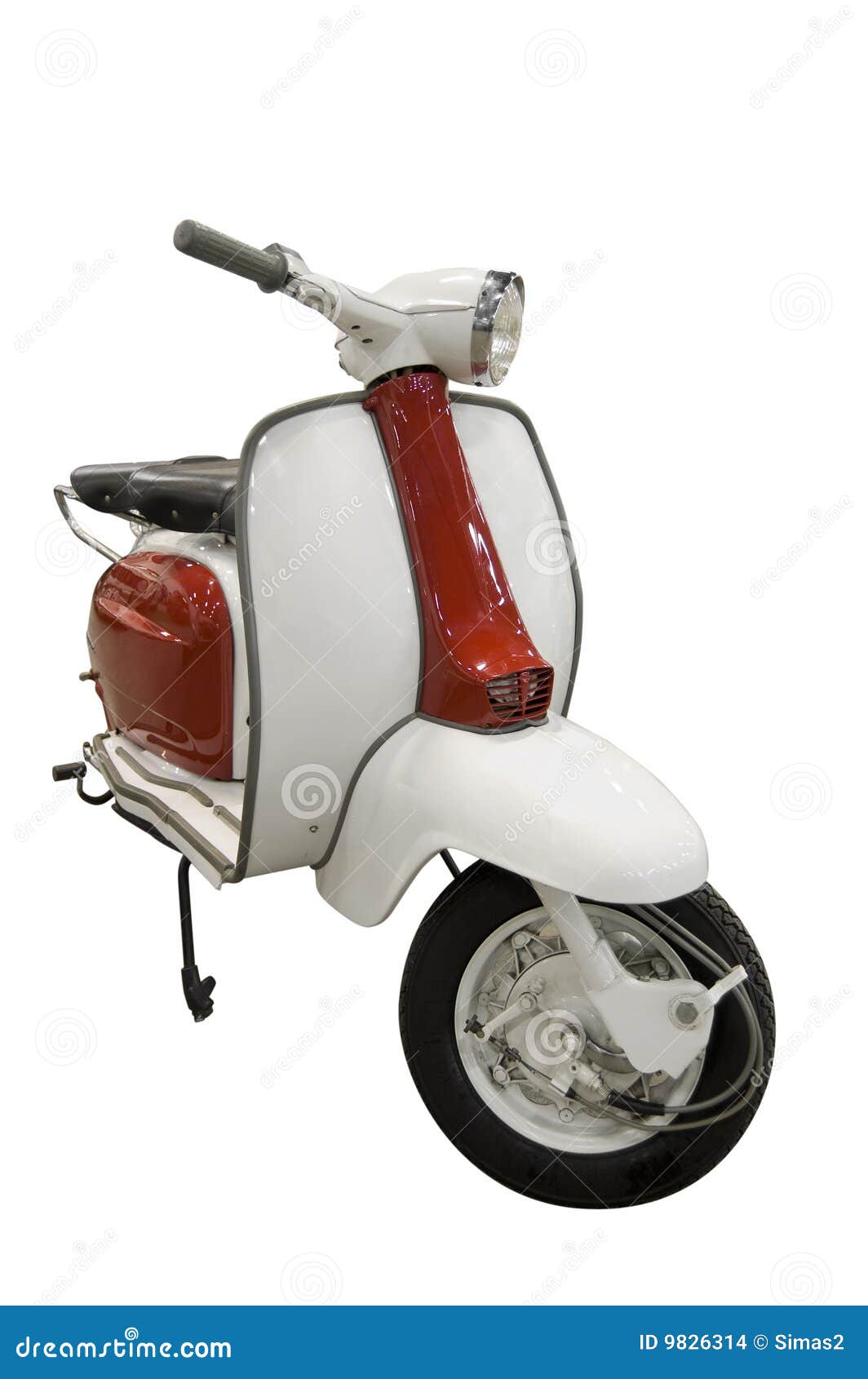 Vintage Red and White Scooter (path Included) Stock Photo Image of