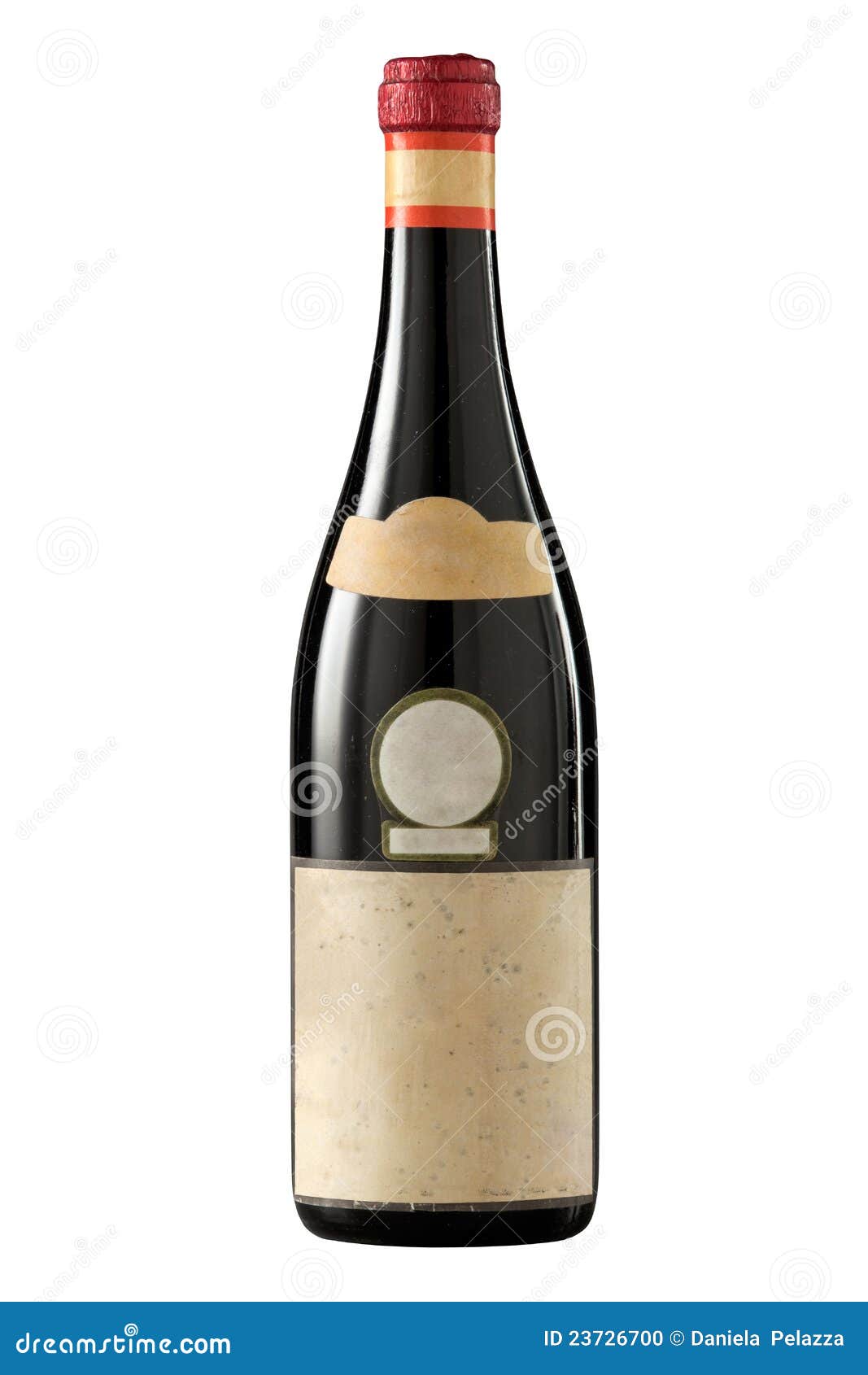 Vintage Red Wine Bottle with Blank Label. Stock Photo Image of cork, alcoholic 23726700