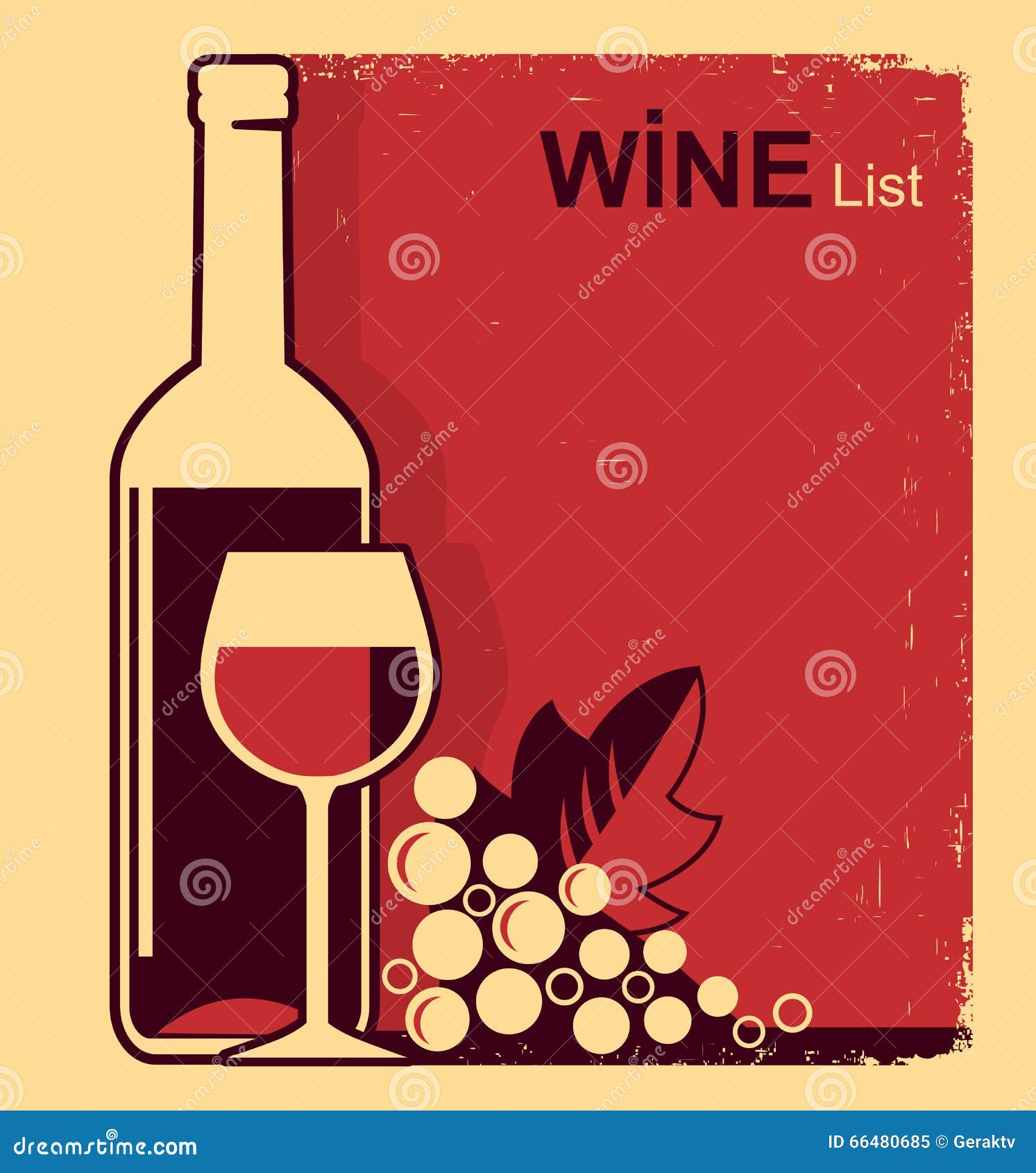 Vintage Red Wine List Background for Text Vector - Illustration of abstract, retro: 66480685