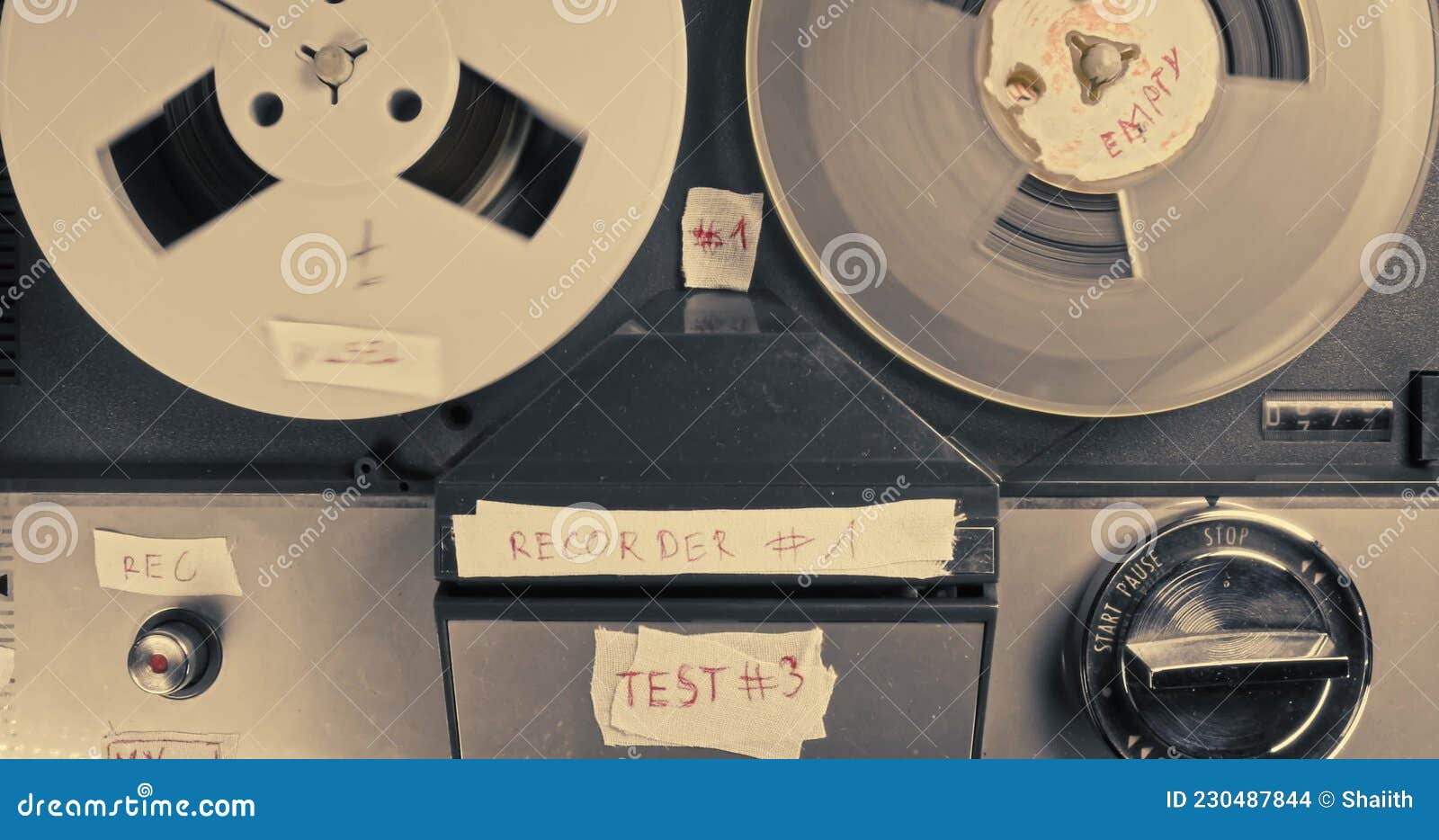 Vintage Reel Audio Recorder and Tape Rolls. Audio Reel Player Stock Footage  - Video of antique, electronic: 230487844