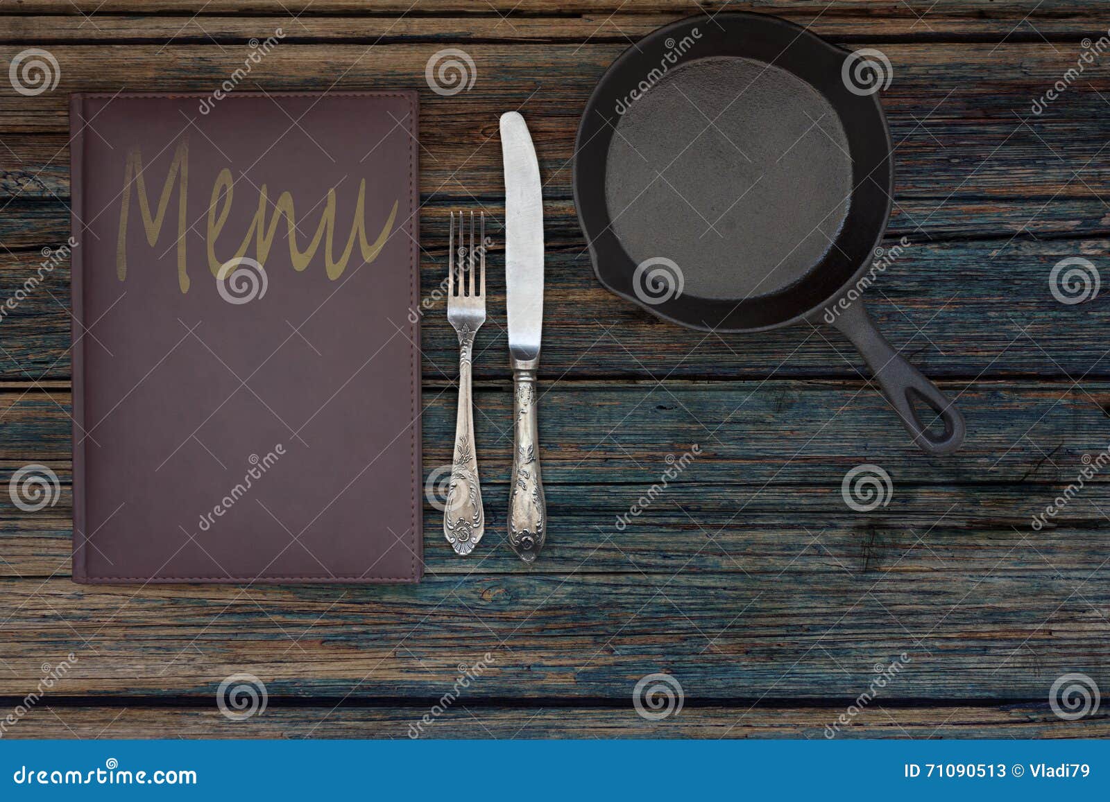 Vintage Restaurant Menu On A Rustic Wood Background Stock Image Image