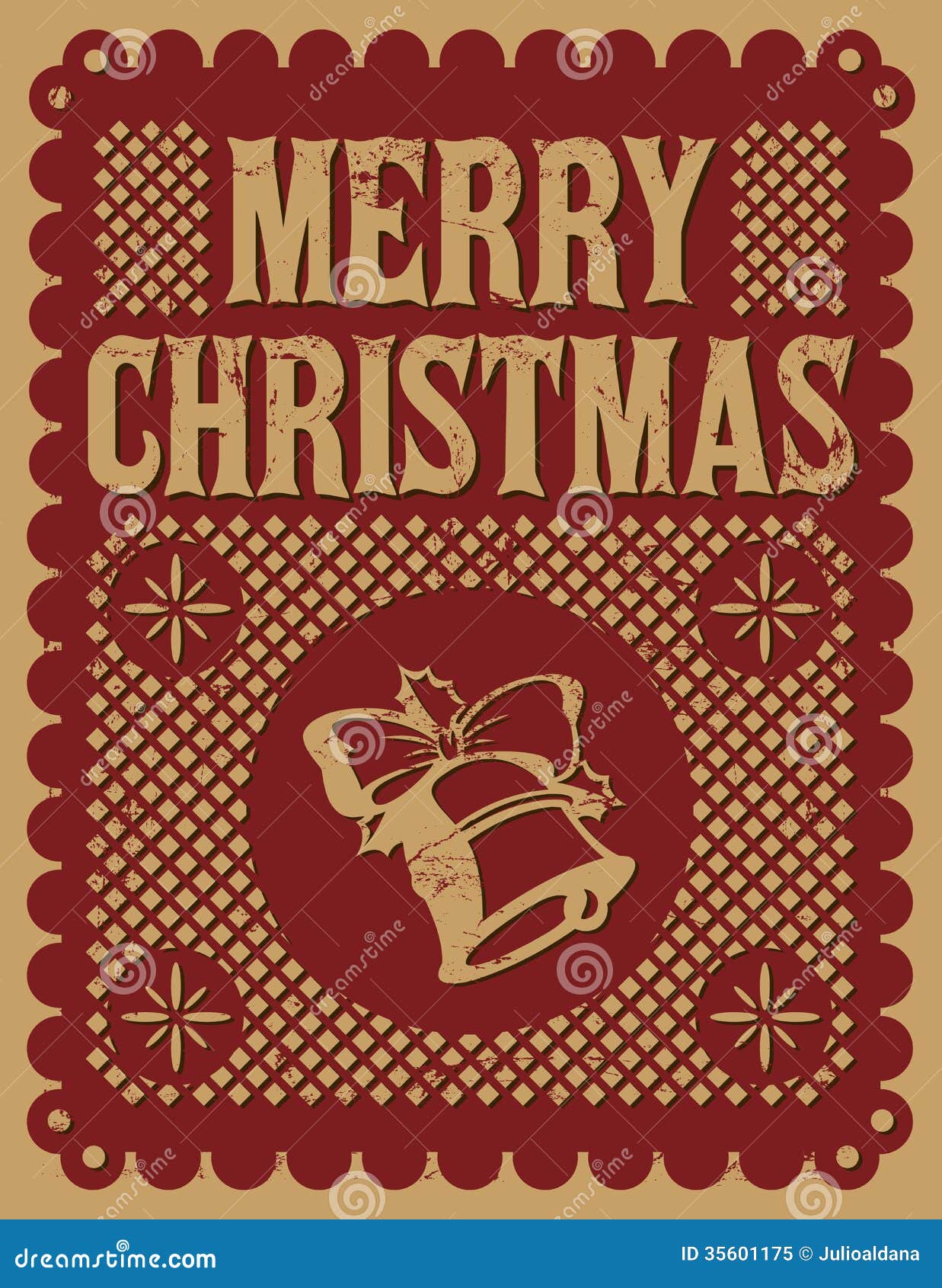 Vintage Retro Christmas Card Royalty Free Stock Photo 