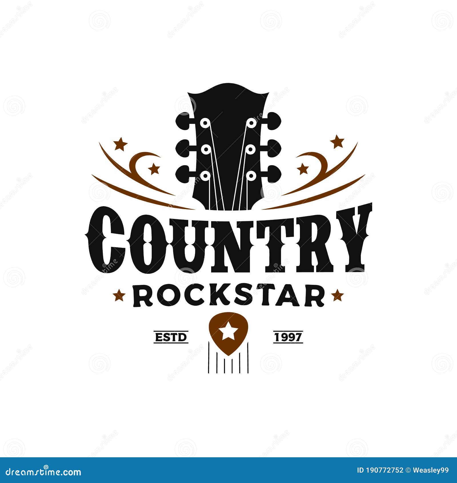 Premium Vector  Classic rock country guitar music vintage retro