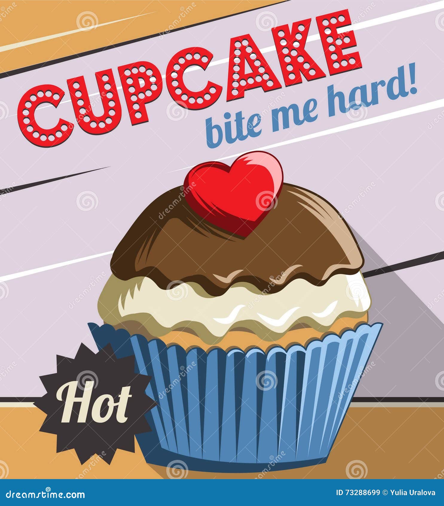 vintage retro cupcake poster template