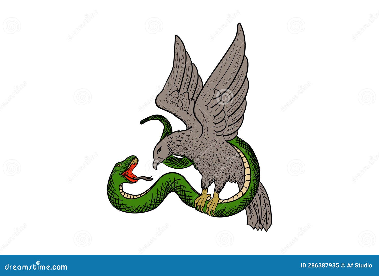 Eagle and Viper, Eagle Vs Snake, Predator and Prey Vector Stock Vector -  Illustration of claw, icon: 176055341