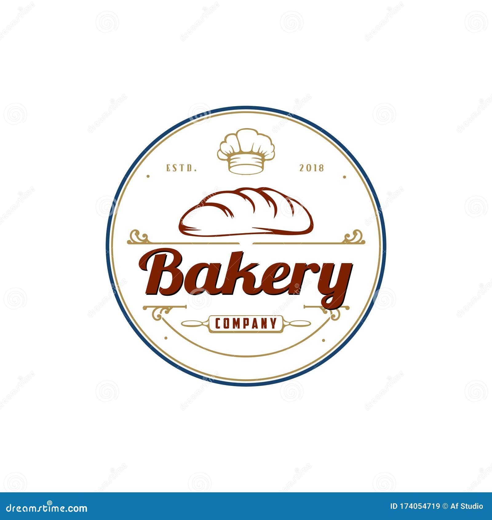 Vintage Retro Emblem Bakery Logo Design - Vector Illustration ...