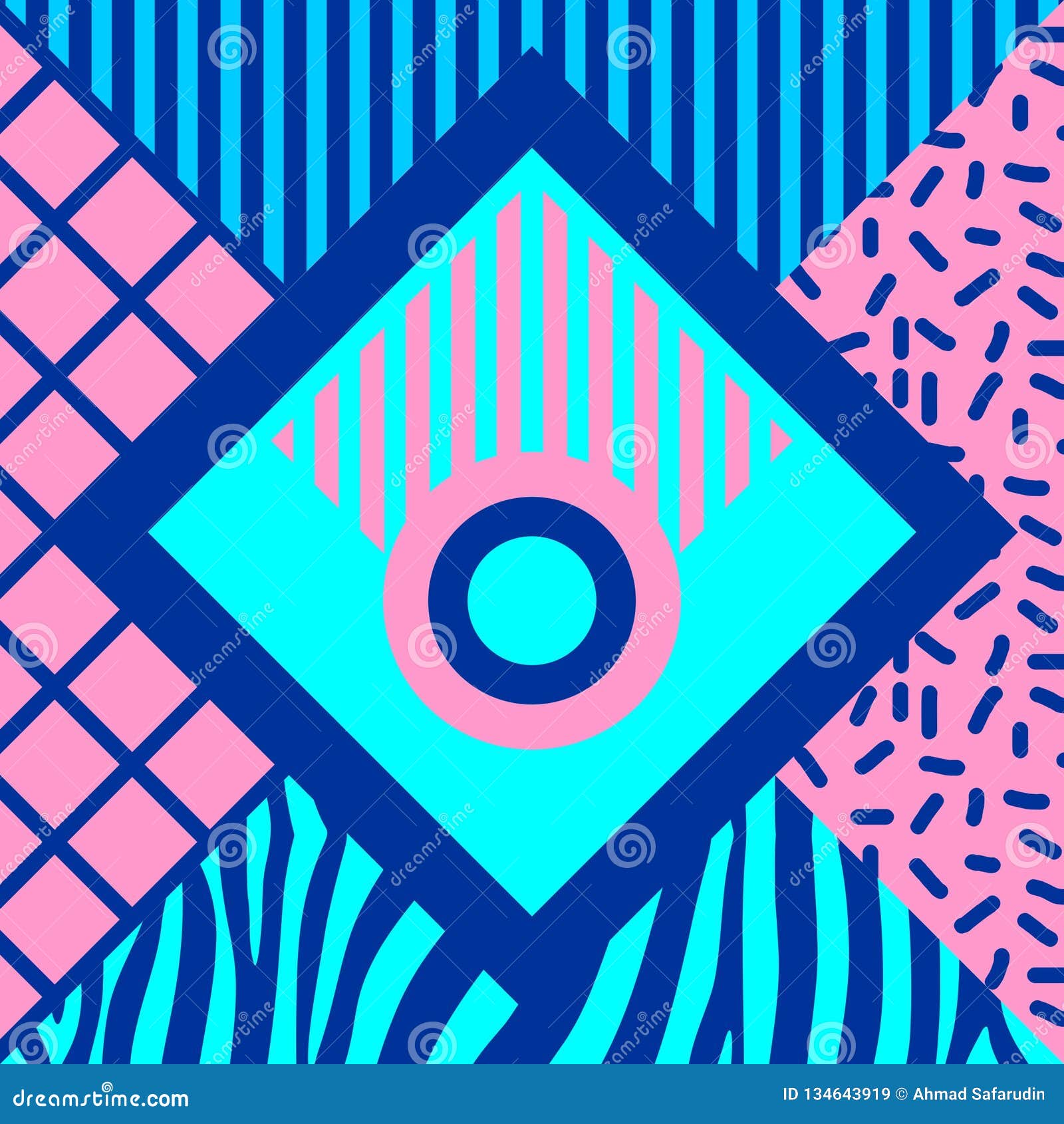 pink and blue retro