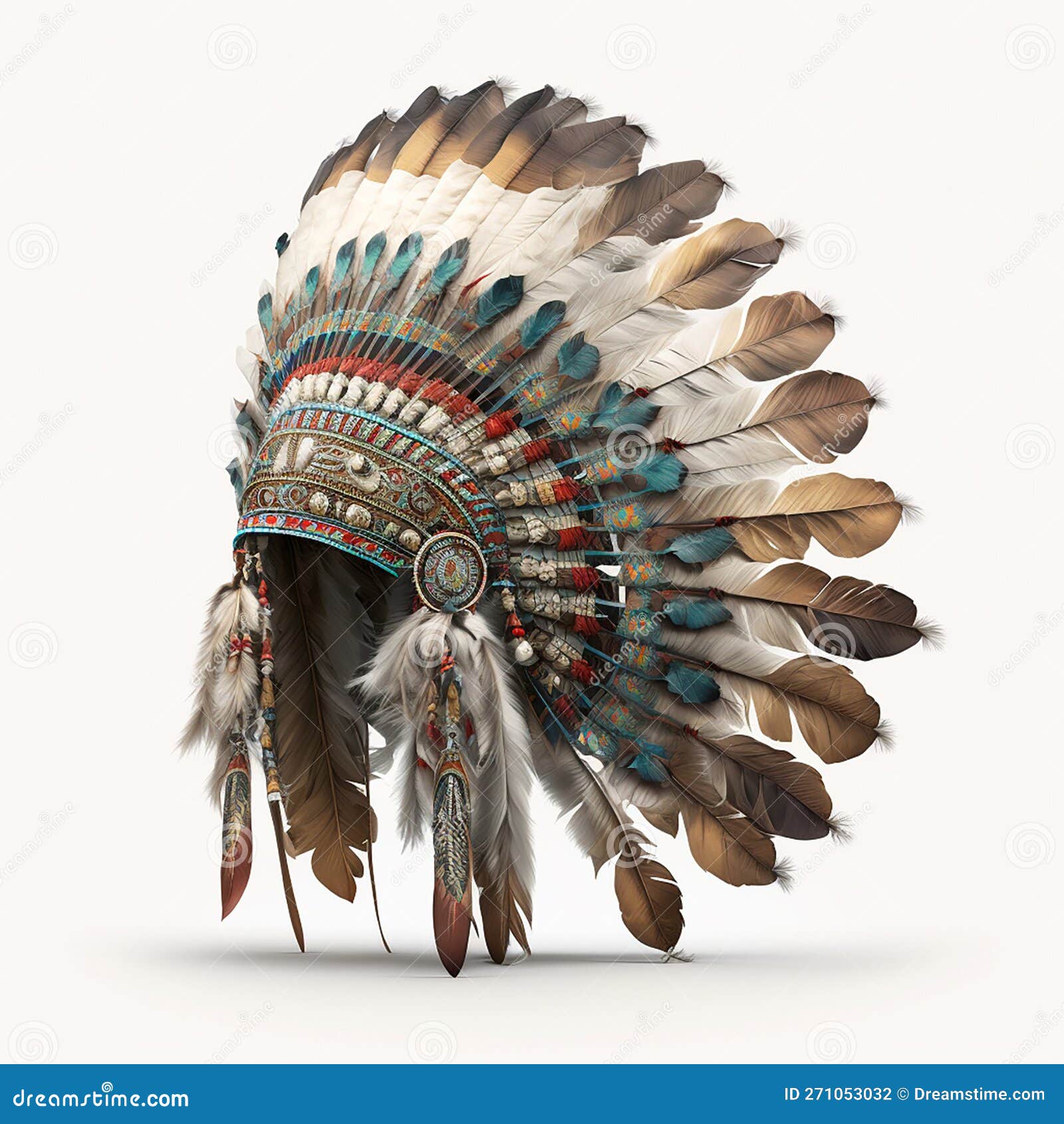 Vintage Retro Headdress Corona India Americana De Plumas De Aves