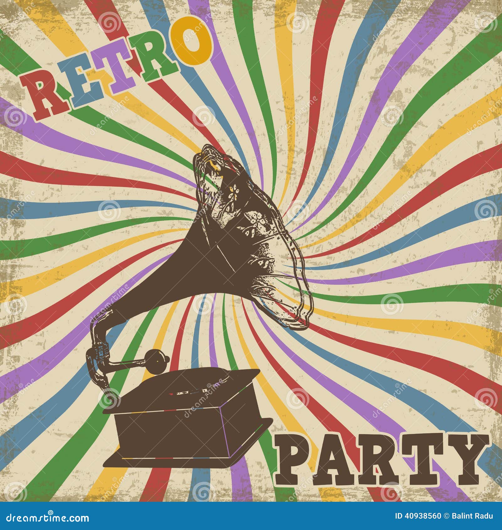 Vintage Retro Party poster stock vector. Illustration of template