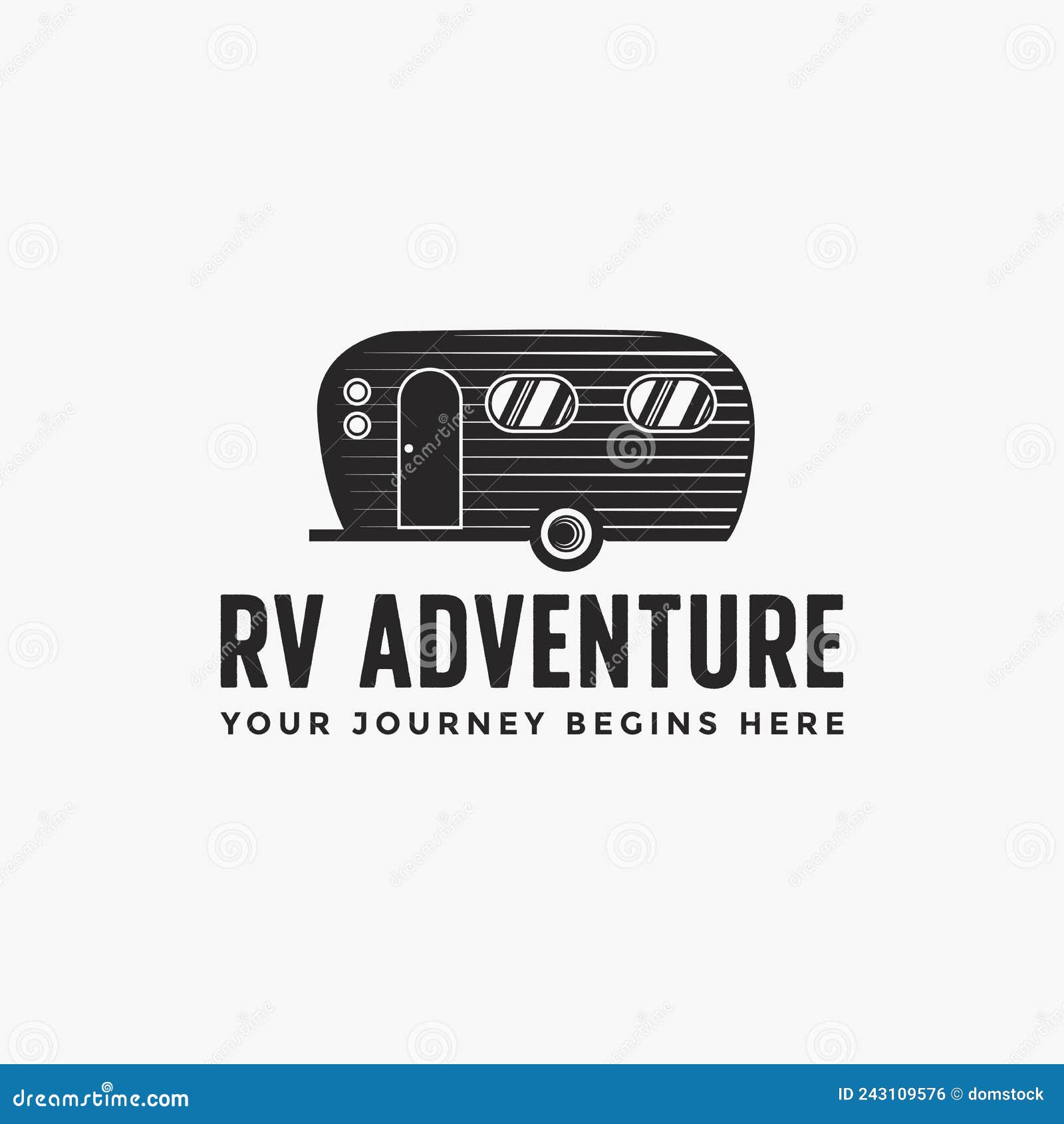 Vintage Retro RV Camper Van Logo Icon Illustration Template Stock ...