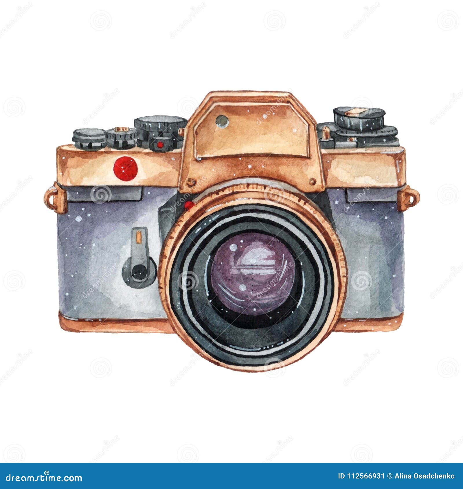 vintage retro watercolor camera. perfect for photography logo