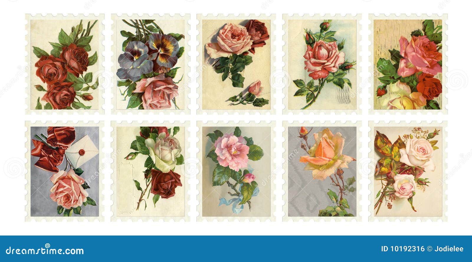 vintage rose stamps