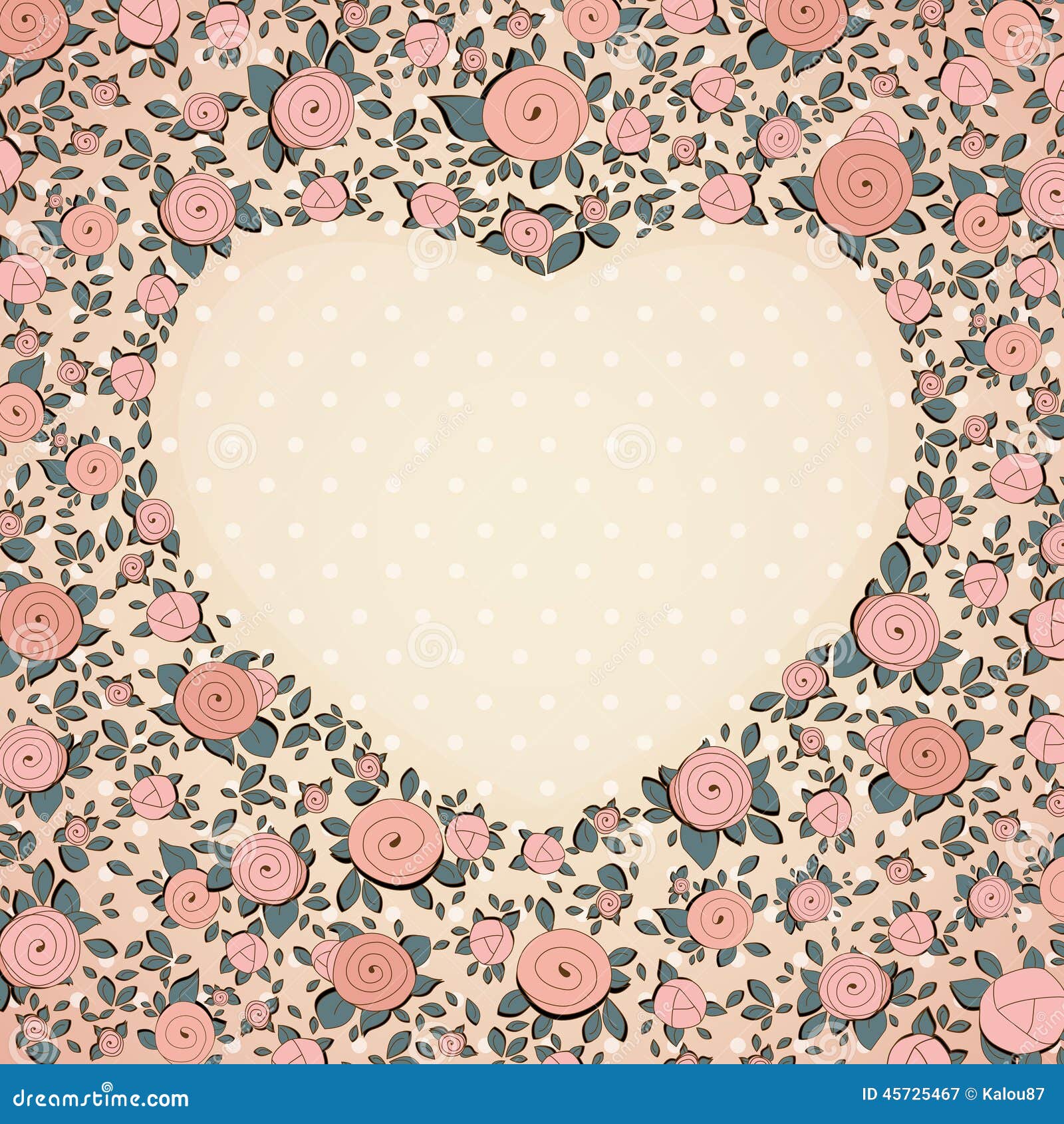 Download Vintage Roses In Shape Of A Heart. Vector Stock Illustration - Illustration of etching, creative ...