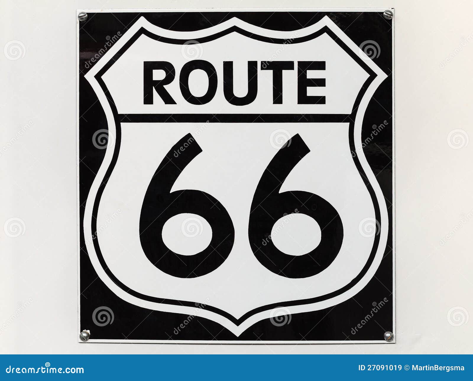 vintage route 66 sign on an off white background