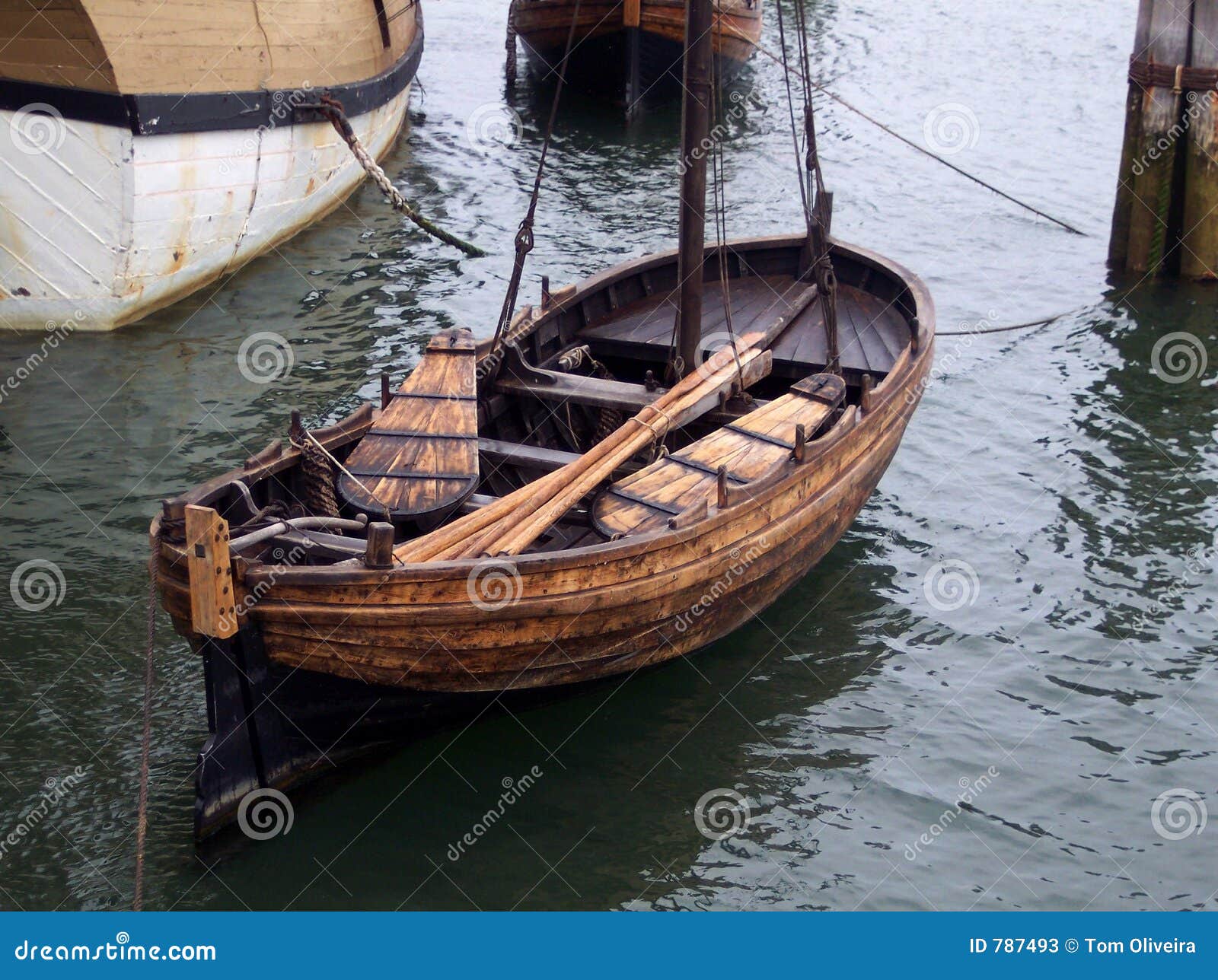 Vintage Row boat. stock image. Image of ocean, waterfront ...