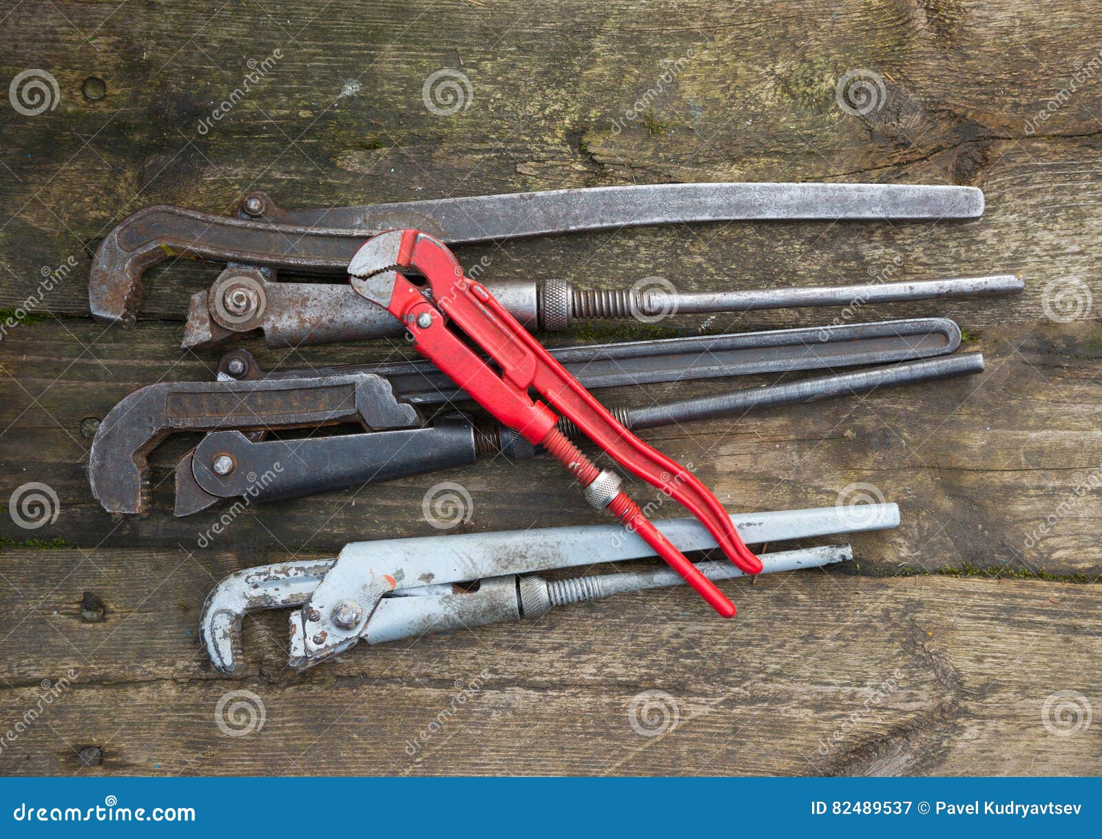 Vintage Rusted Pipe Wrenches Stock Image - Image of handy, craft: 82489537