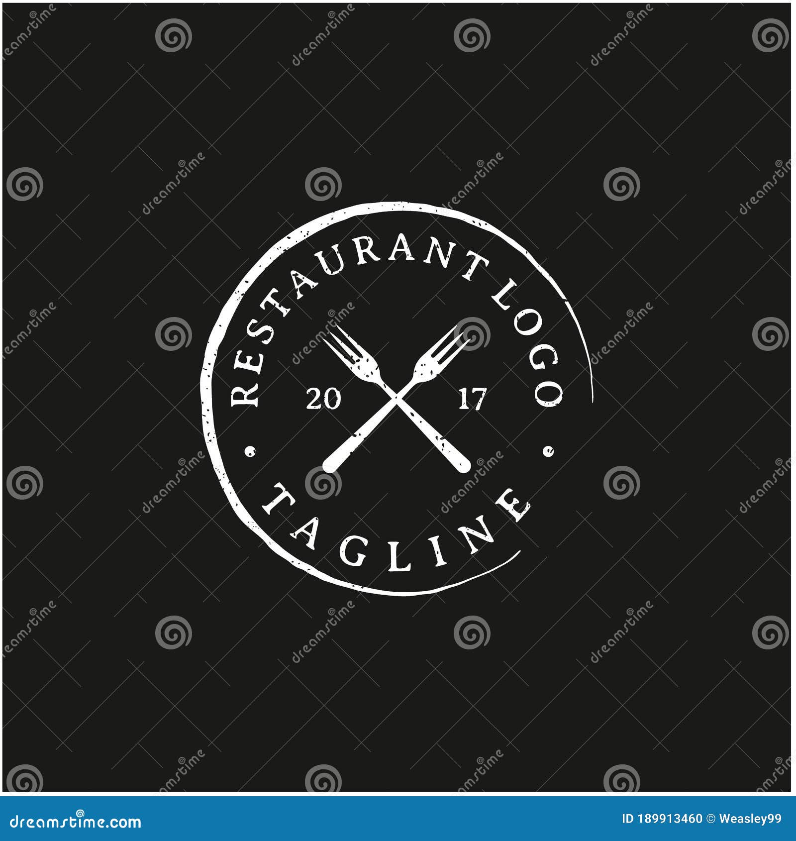 Vintage Rustic Stamp for Restaurant Logo Design Stock Vector