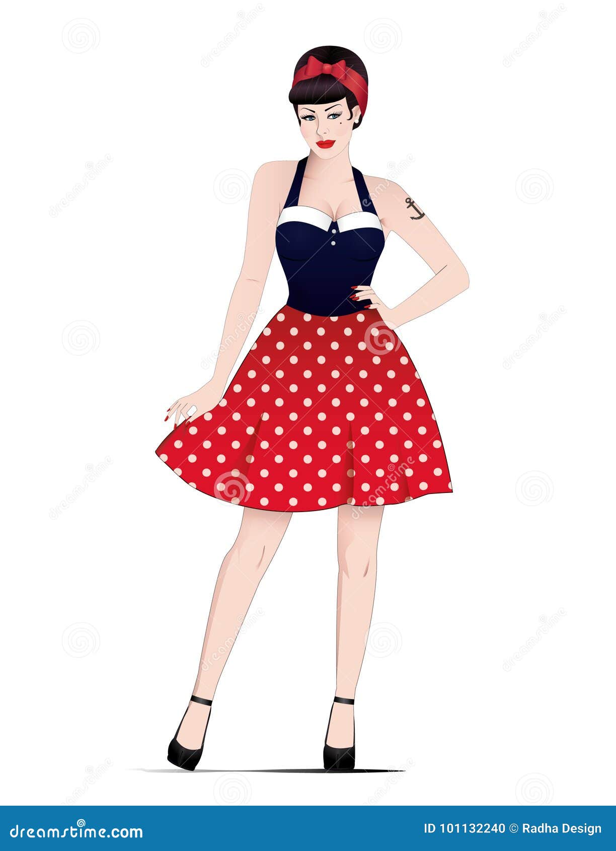 Vintage 1950`s Pin-up Rockabilly. Stock Vector - Illustration of woman,  retro: 101132240