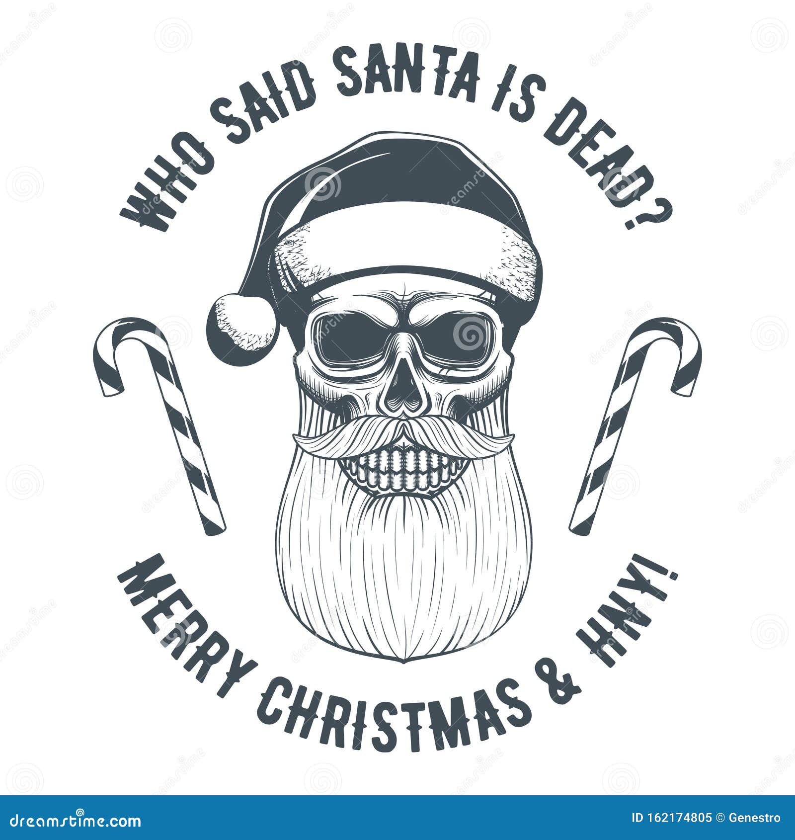 Download Vintage Santa Claus skull stock vector. Illustration of isolated - 162174805