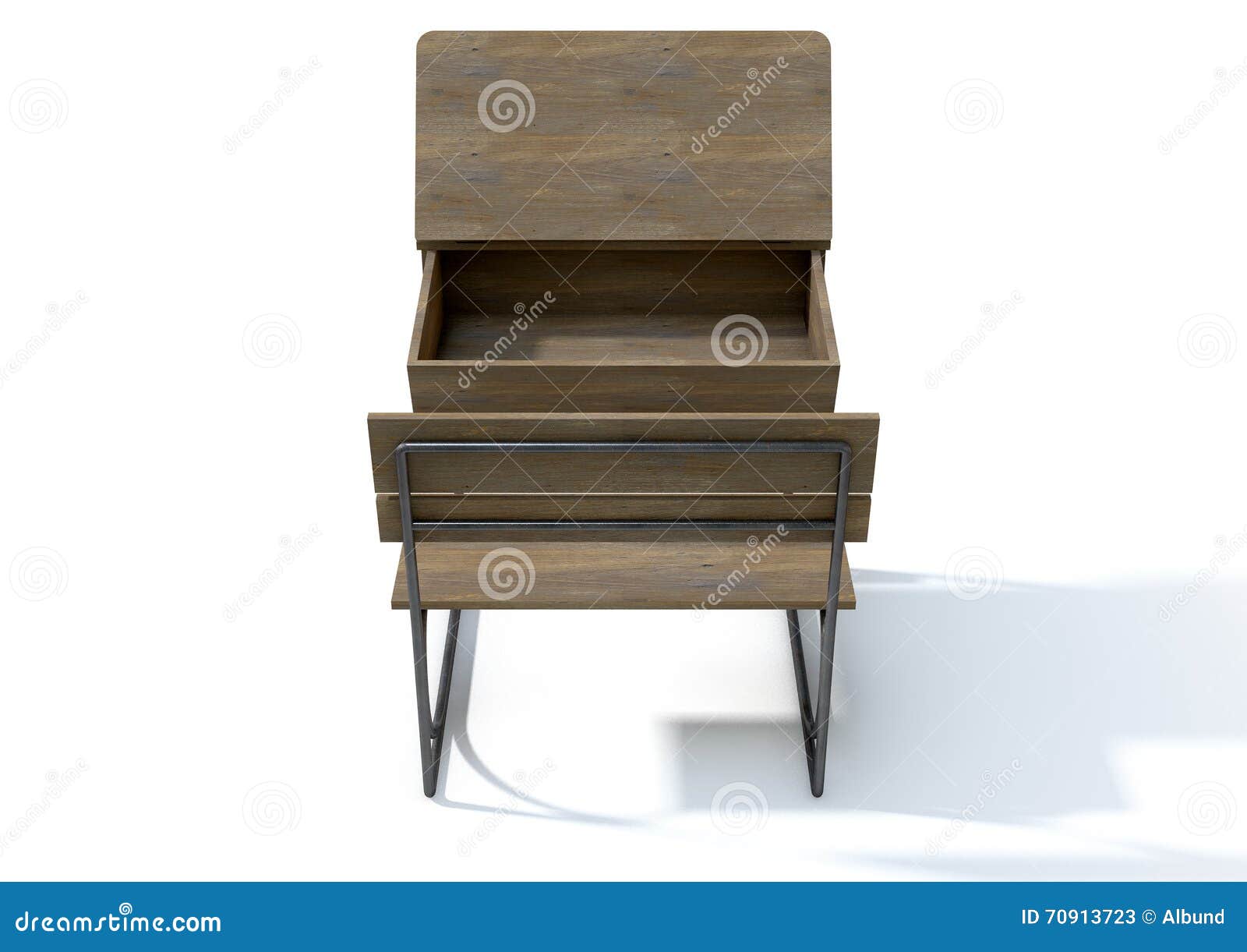 Vintage School Desk Open Empty Stock Image Image Of Groove