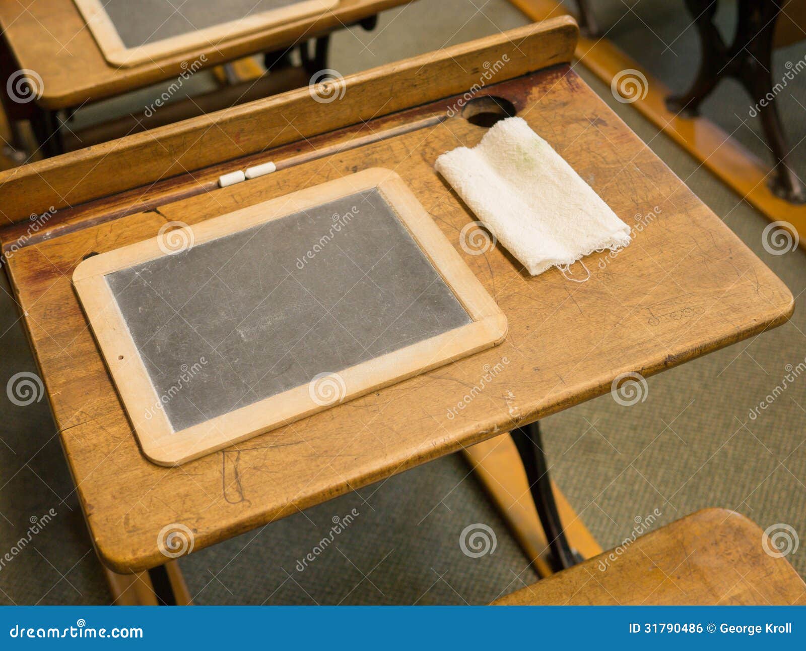 vintage school desk slate chalk board as was used early s 31790486