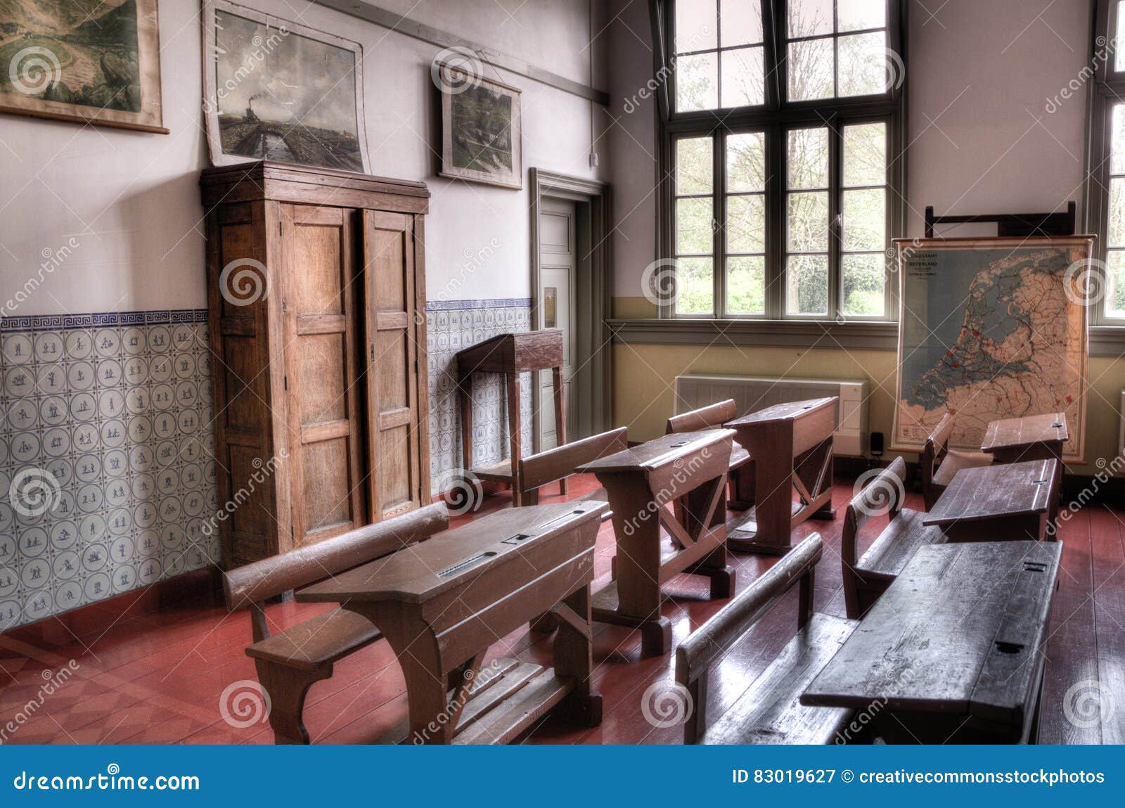 Vintage School Desks In Classroom Picture Image 83019627