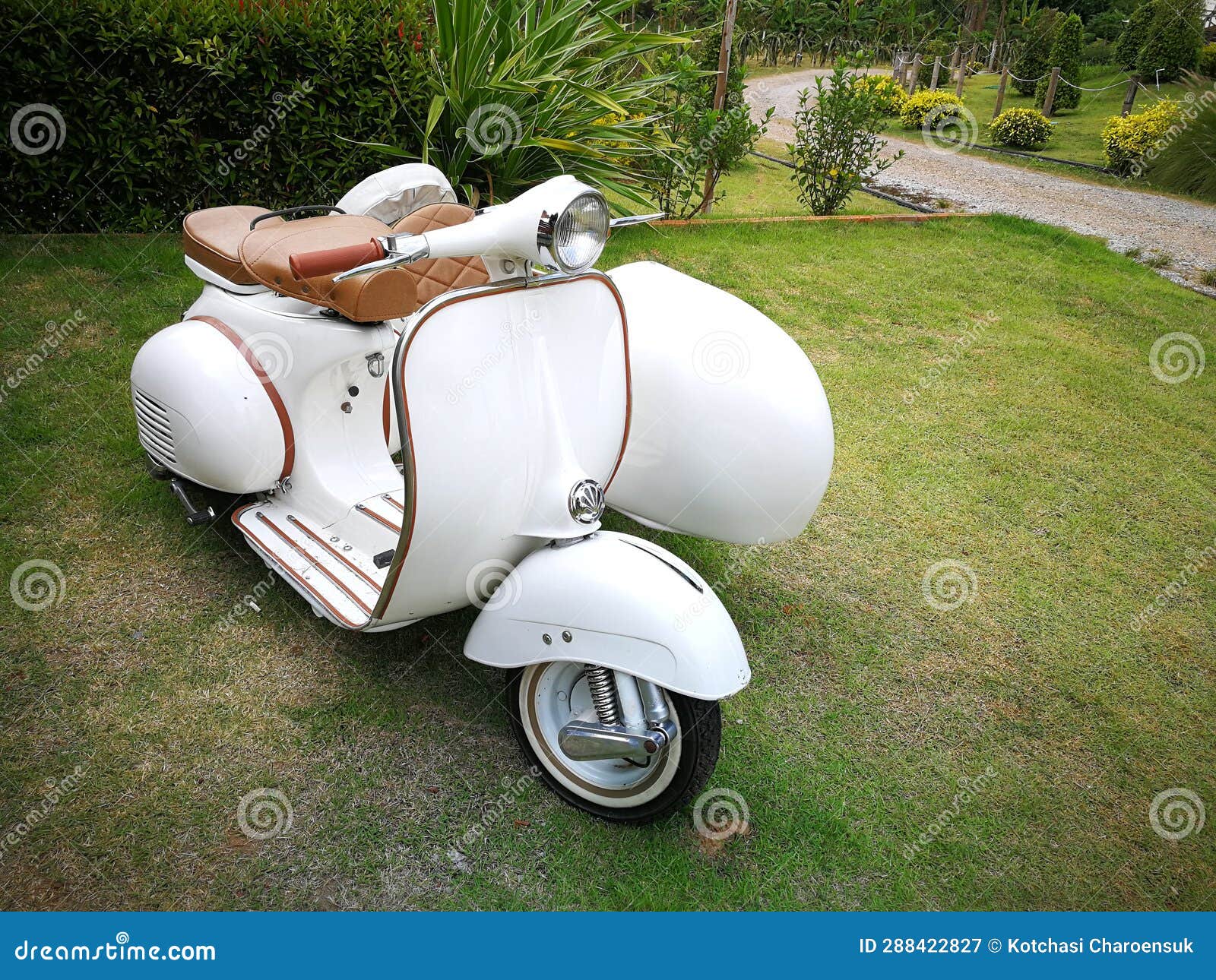 Vintage scooter motorcycle stock image. Image of retro 288422827