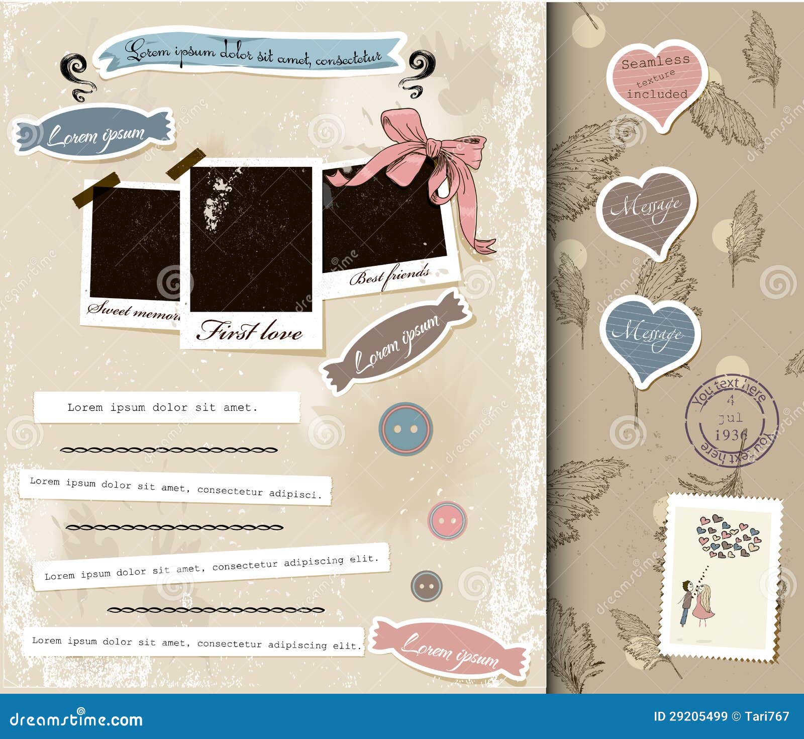 Vintage Scrapbook Template Stock Photo 14229330