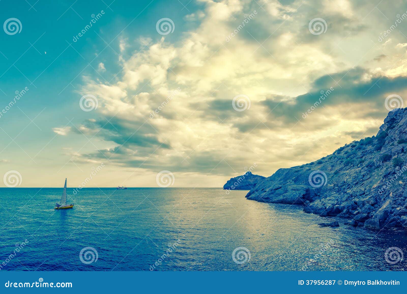 Vintage Sea Landscape Royalty Free Stock Photography ...