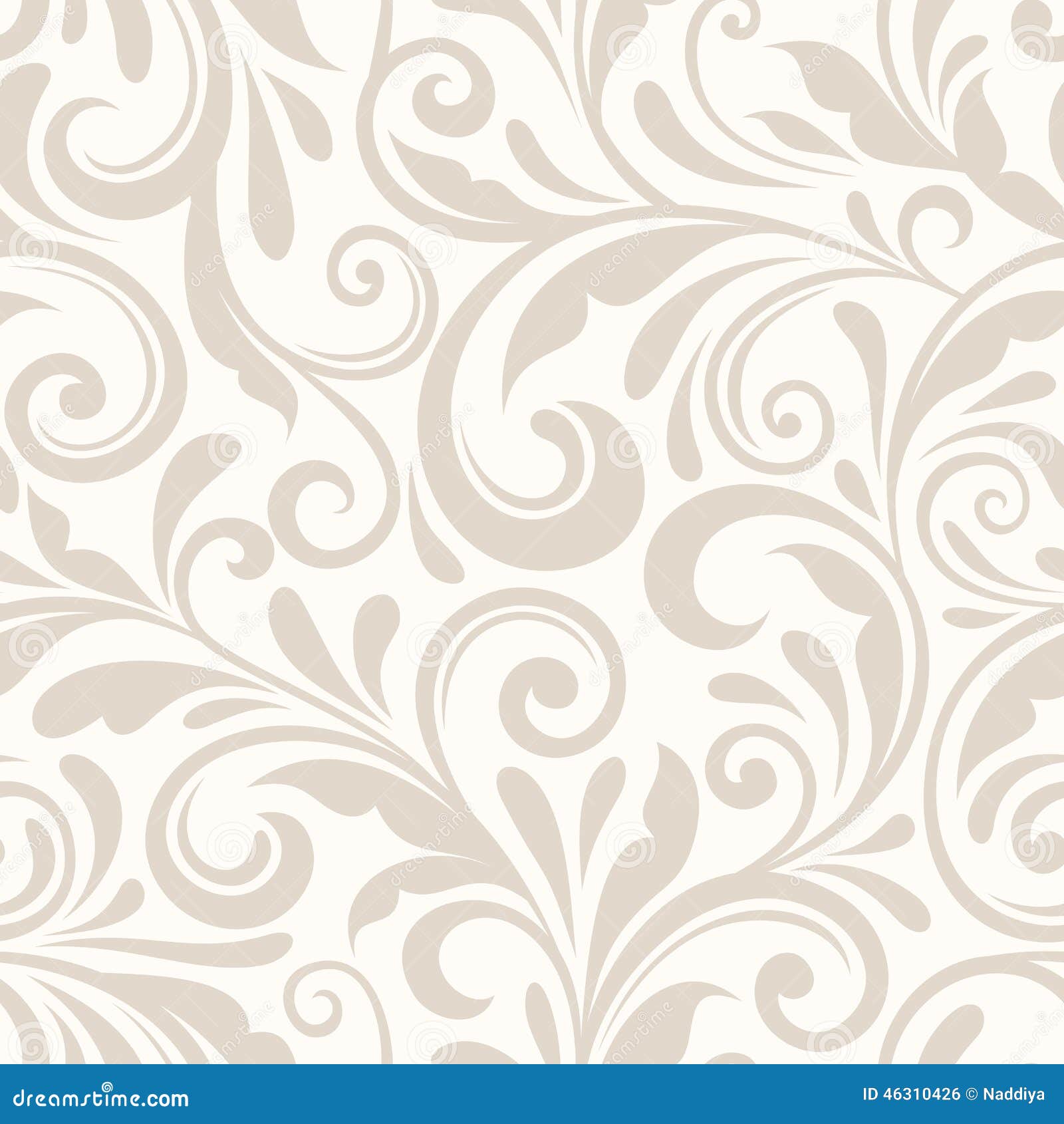 vintage seamless beige floral pattern.  .