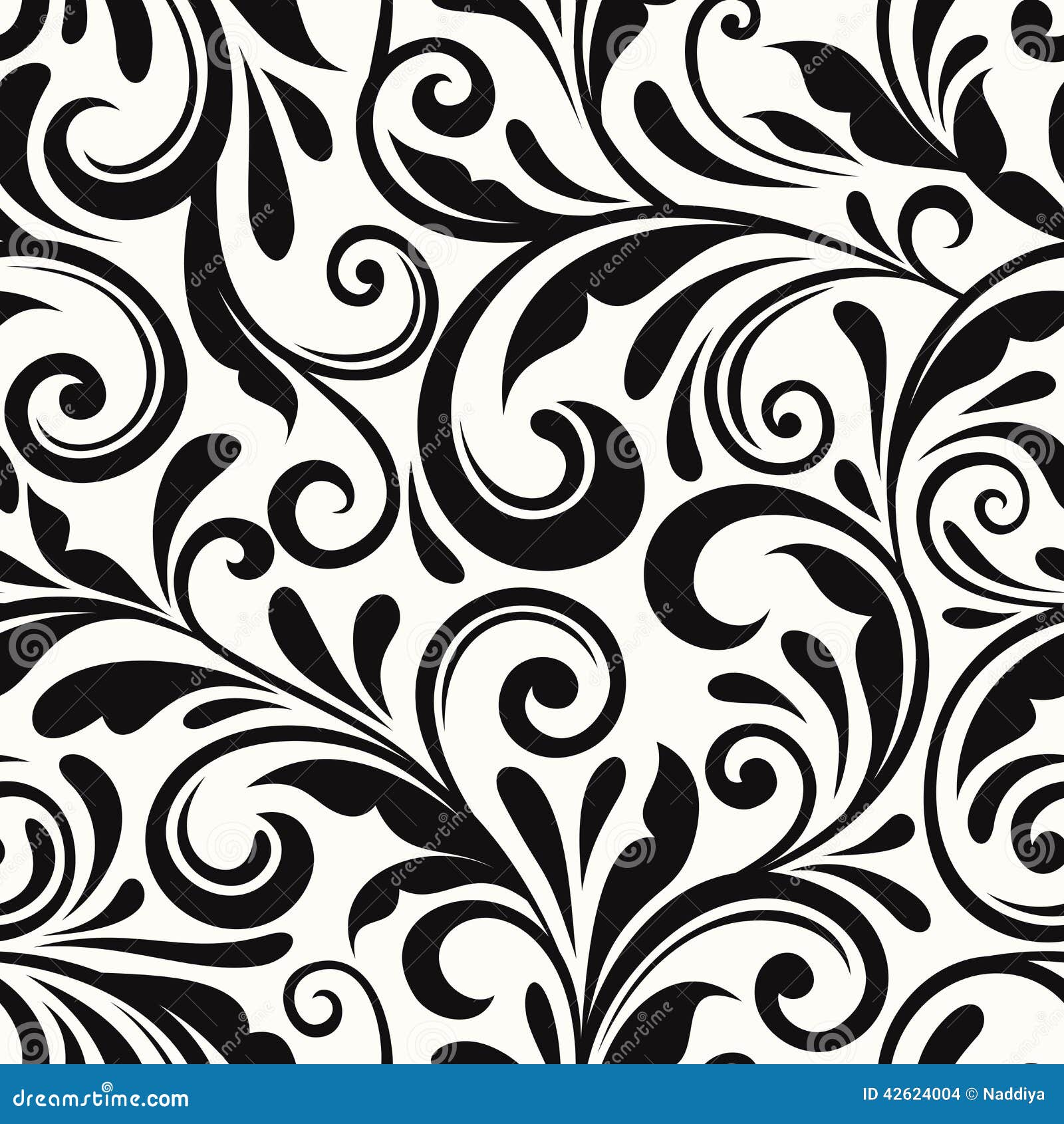 Vintage Seamless Floral Pattern. Vector Illustration. Stock Vector -  Illustration of curve, ivory: 42624004