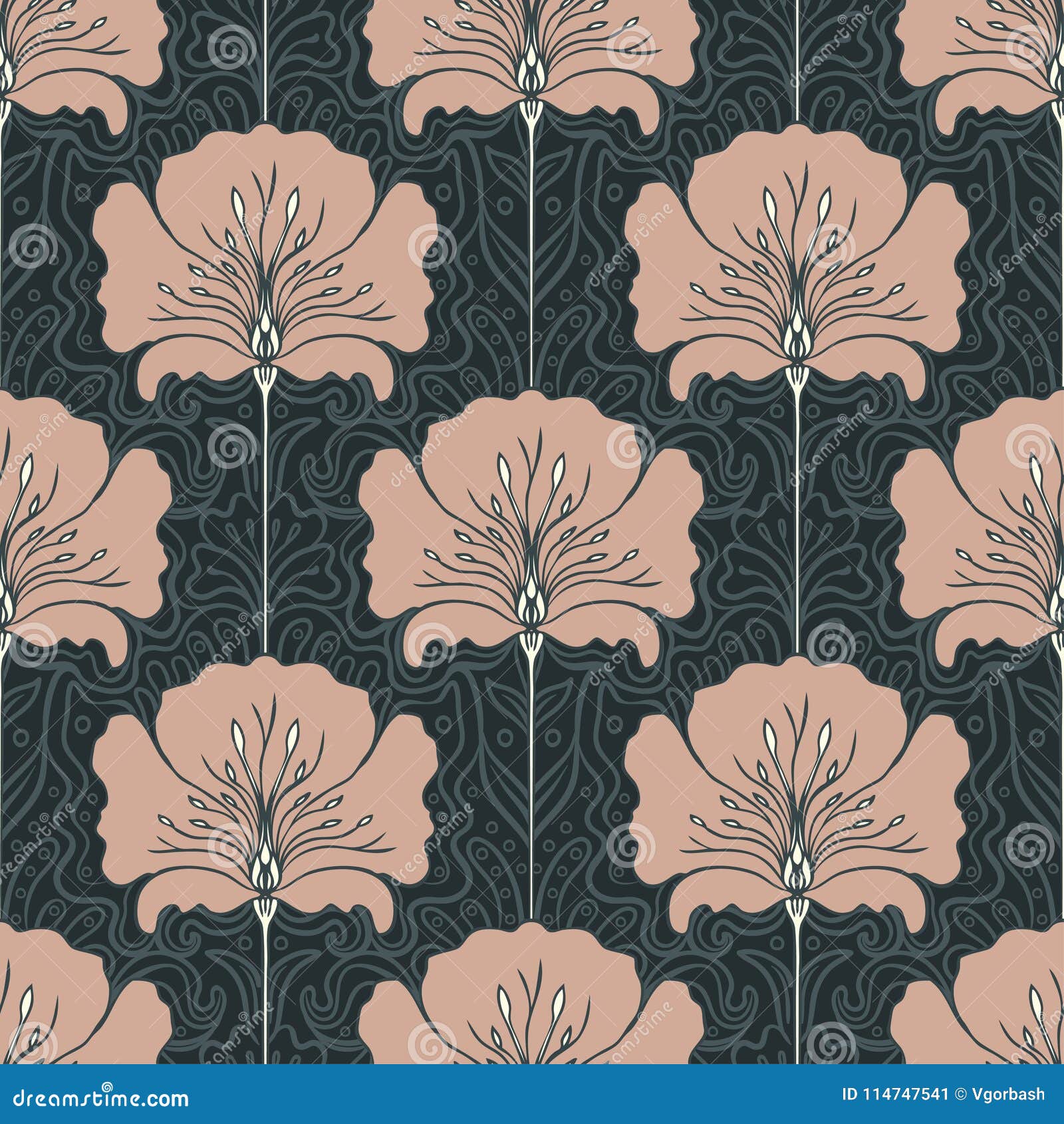 Art Nouveau Retro Wallpaper