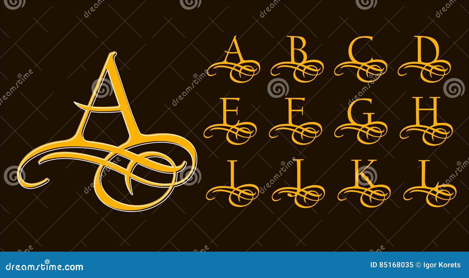 vintage set 1. calligraphic capital letters with curls for monograms and logos. beautiful filigree font s o