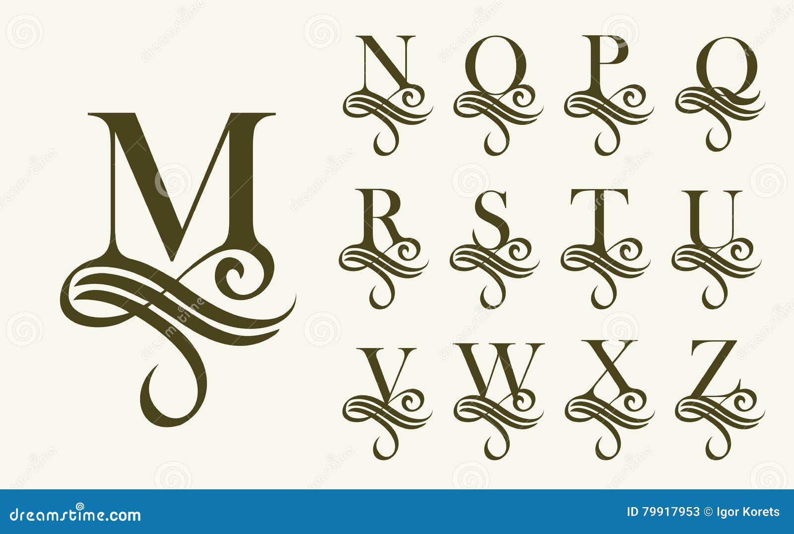 Vintage Set 2 . Capital Letter for Monograms and Logos. Beautiful