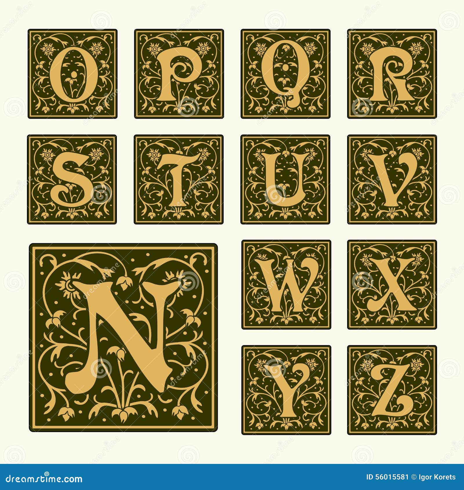 Vintage Set Capital Letters Monograms And Font Stock Vector