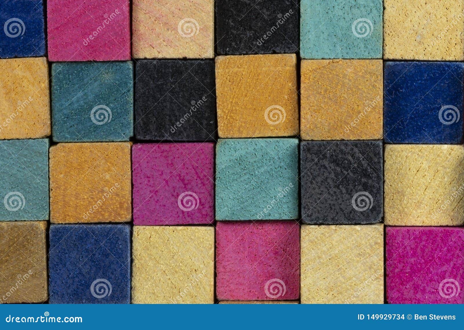 Vintage Set of Cuisenaire Rods Stacked in a Random Order Stock Photo