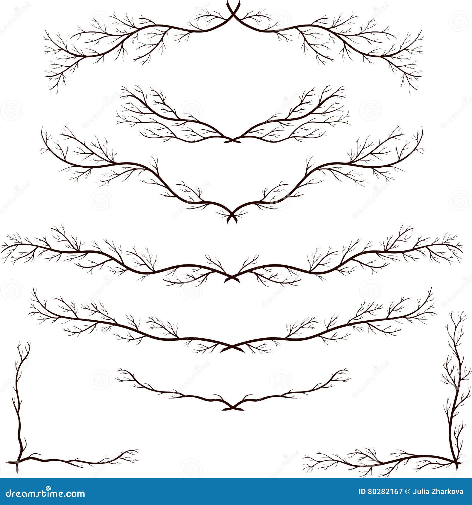 Download Vintage Set Of Hand Drawn Rustic Laurels. Floral Vector ...