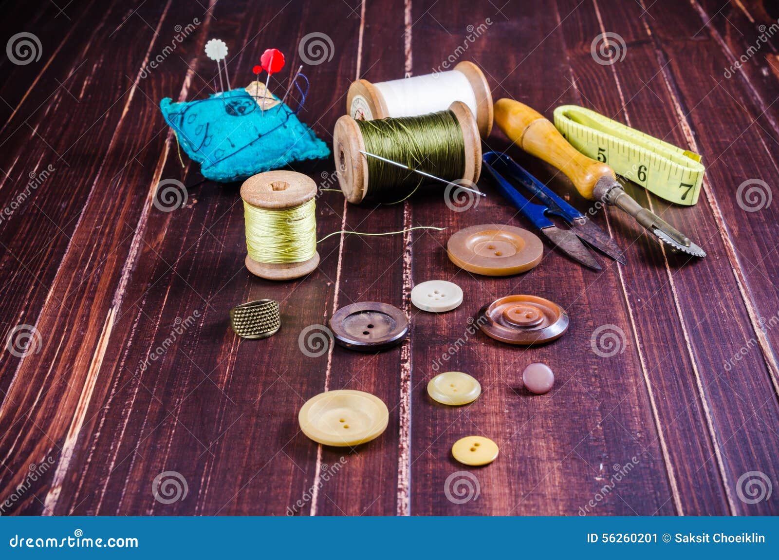 Vintage set of sewing tool stock image. Image of decoration 56260201