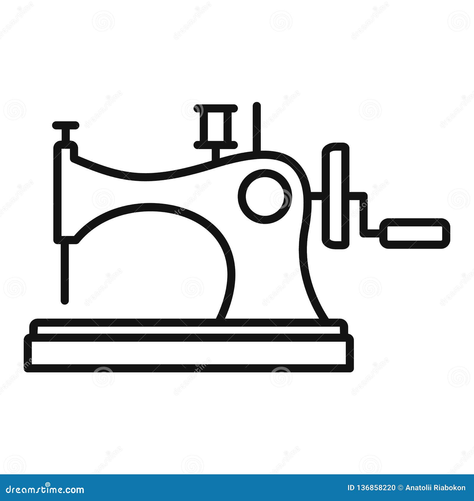 Download Vintage Sew Machine Icon, Outline Style Stock Vector - Illustration of line, fashion: 136858220