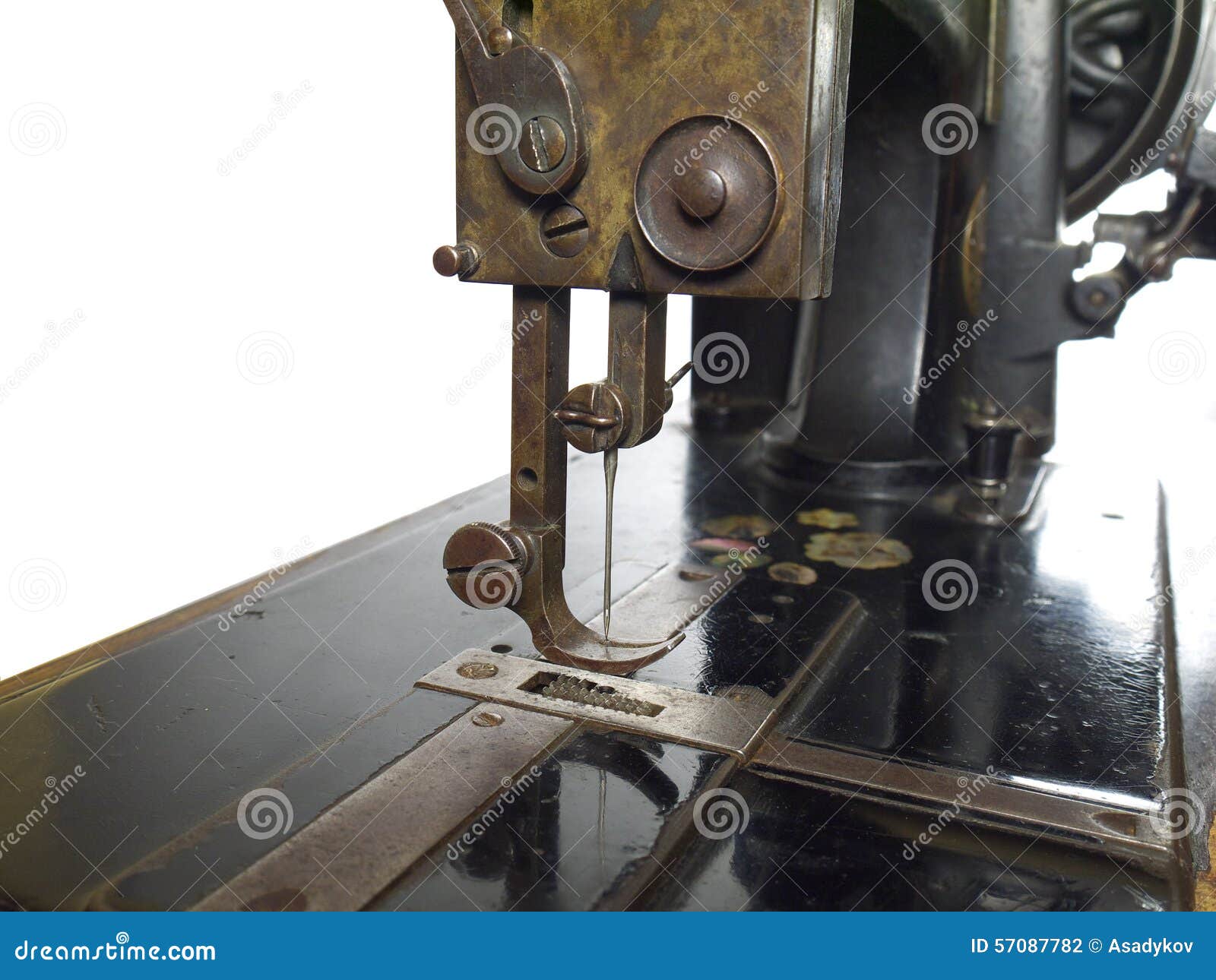 Vintage Sewing Machine Presser Foot Unit Closeup Stock Photo Image of rusty, needle 57087782