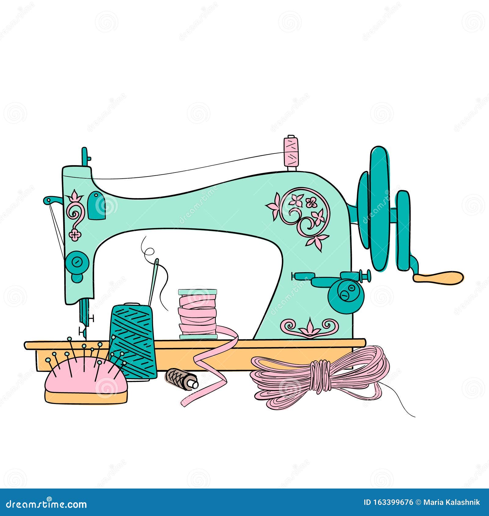 Sewing Machine Stock Illustrations RoyaltyFree Vector Graphics  Clip Art   iStock  Vintage sewing machine Old sewing machine Sewing machine  isolated