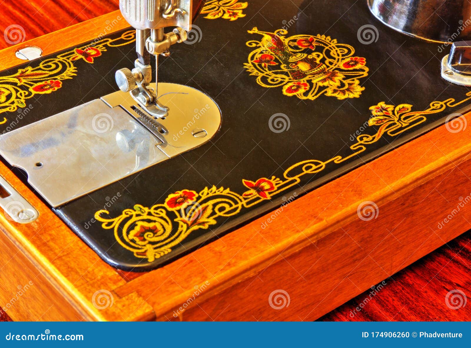 Vintage sewing machine stock photo. Image of oldfashion 174906260