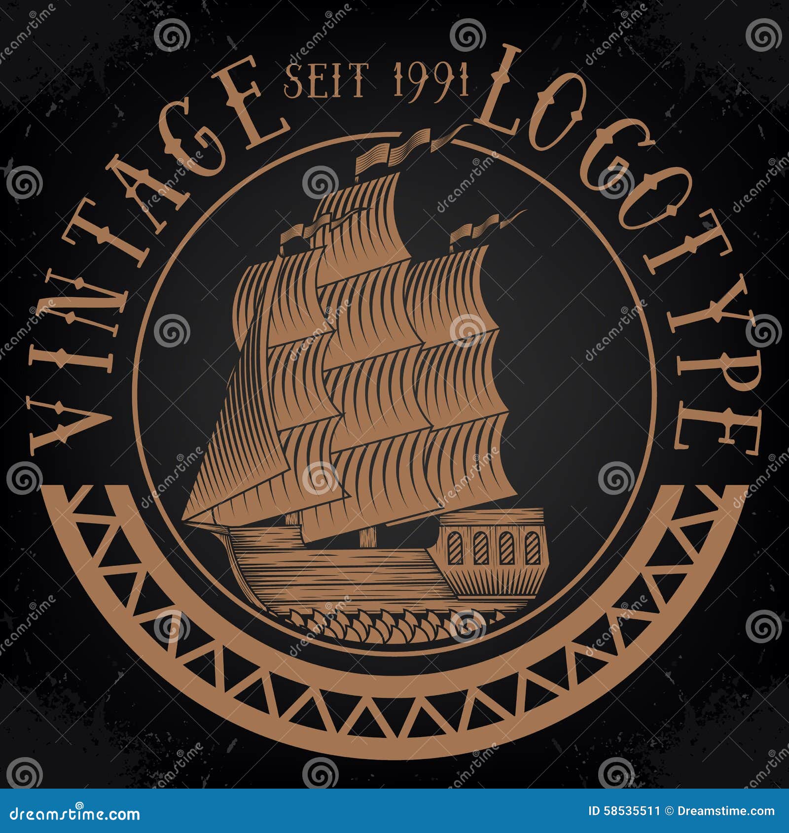 vintage ship logotype