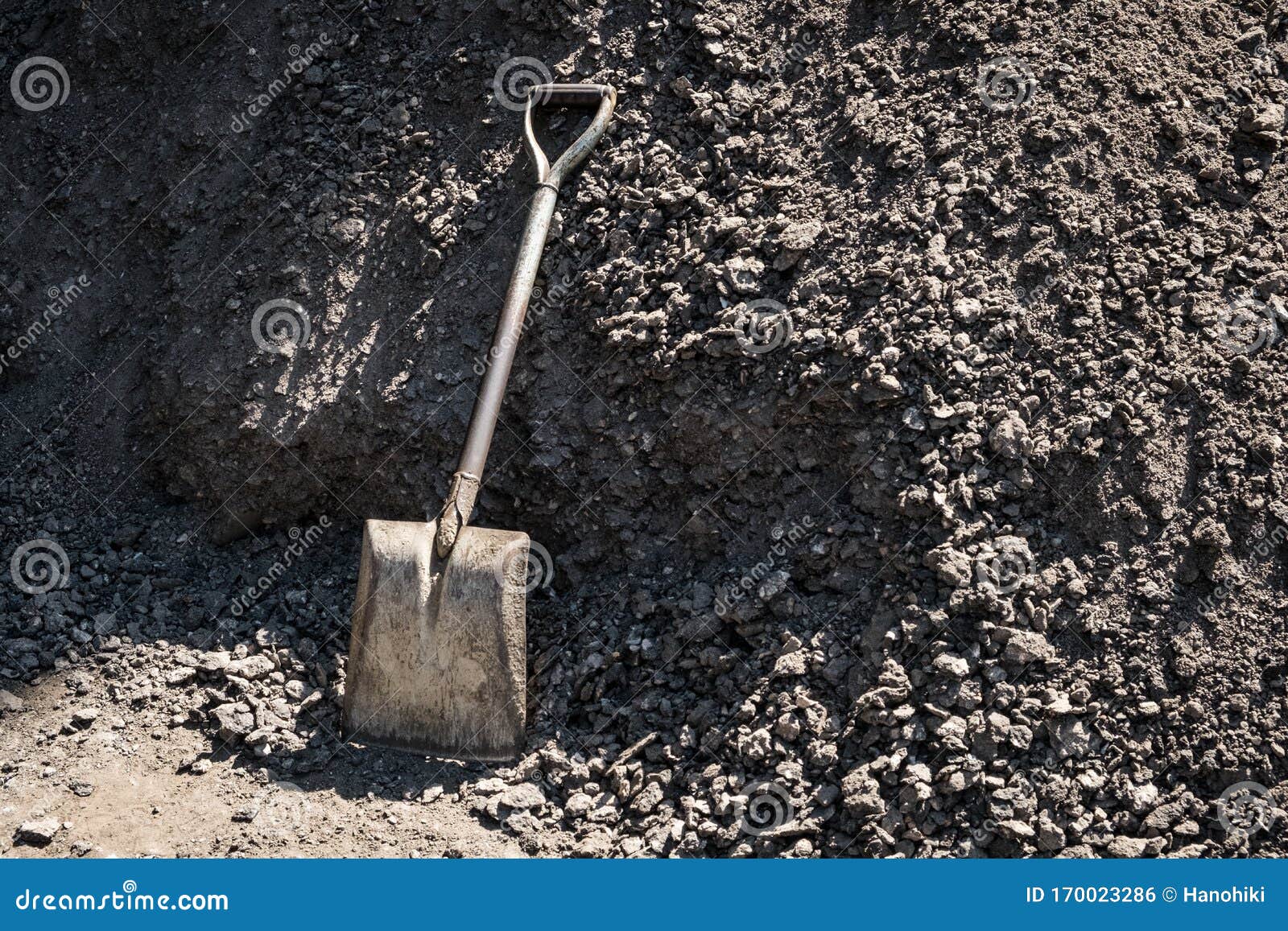 Vintage Shovel and Pile of Dirt or Sand Stock Photo Image of metal