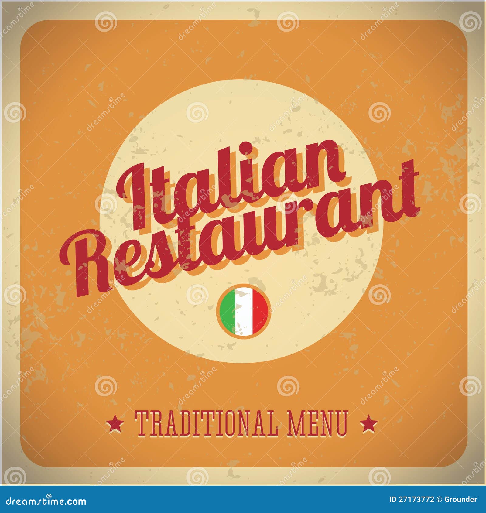 Vintage Sign Italian Restaurant. Vector EPS 10 Stock Vector Illustration of dining, fork
