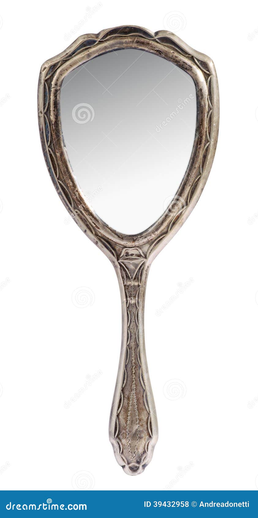 Vintage Silver Ladies Handheld Mirror Stock Photo - Image ...