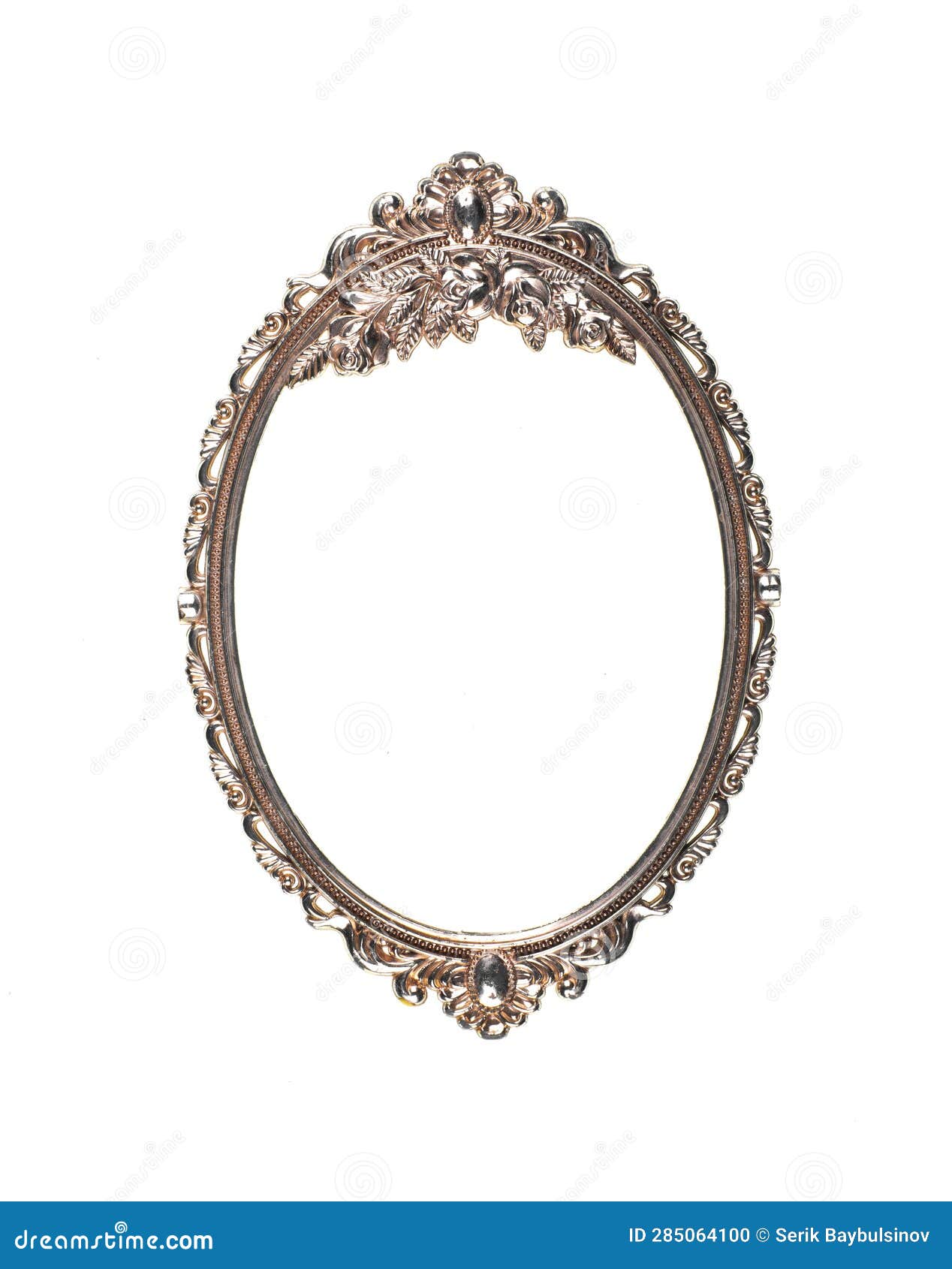 Vintage Silver Oval Frame Isolated on White Stock Photo Image of