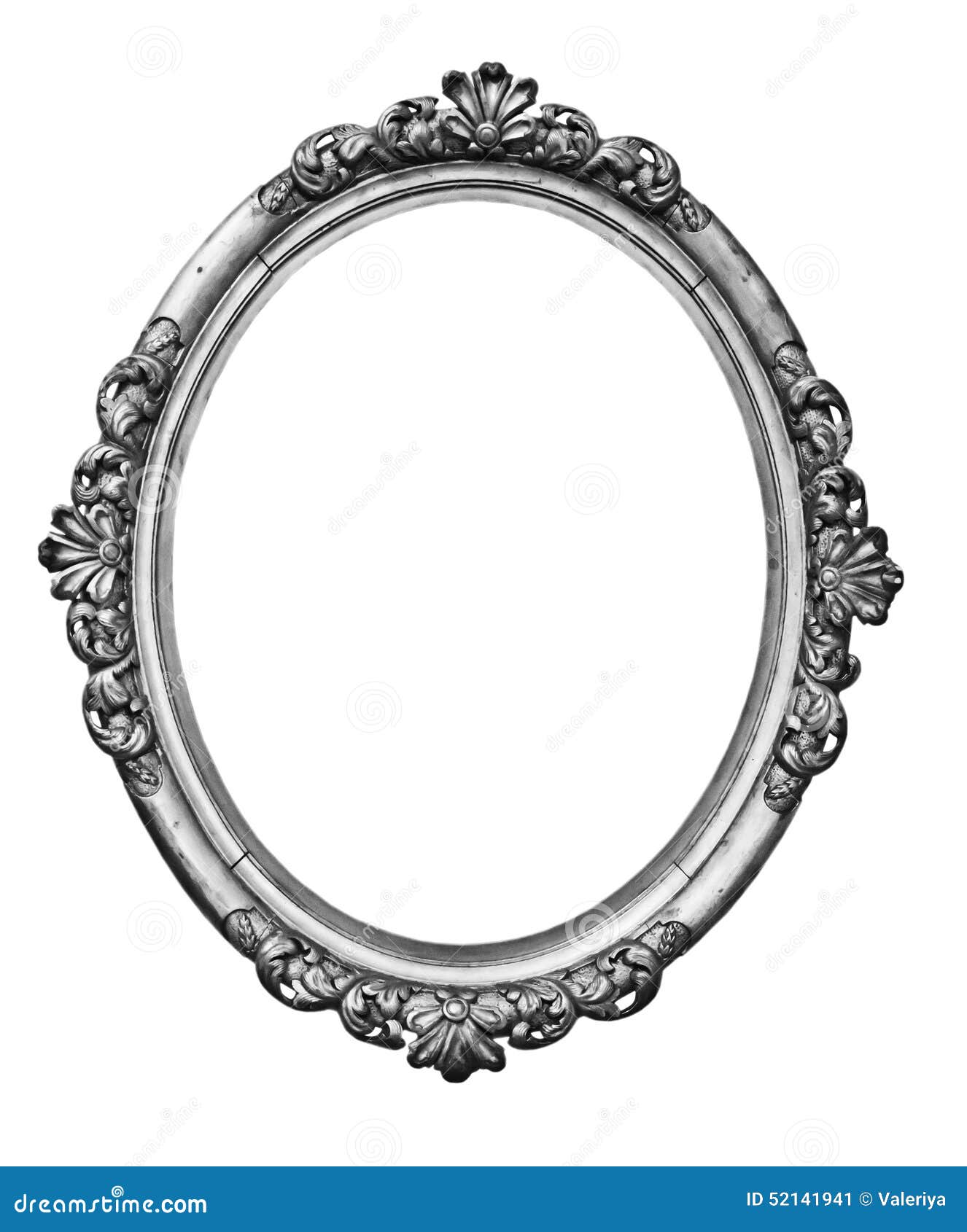 vintage silver oval frame