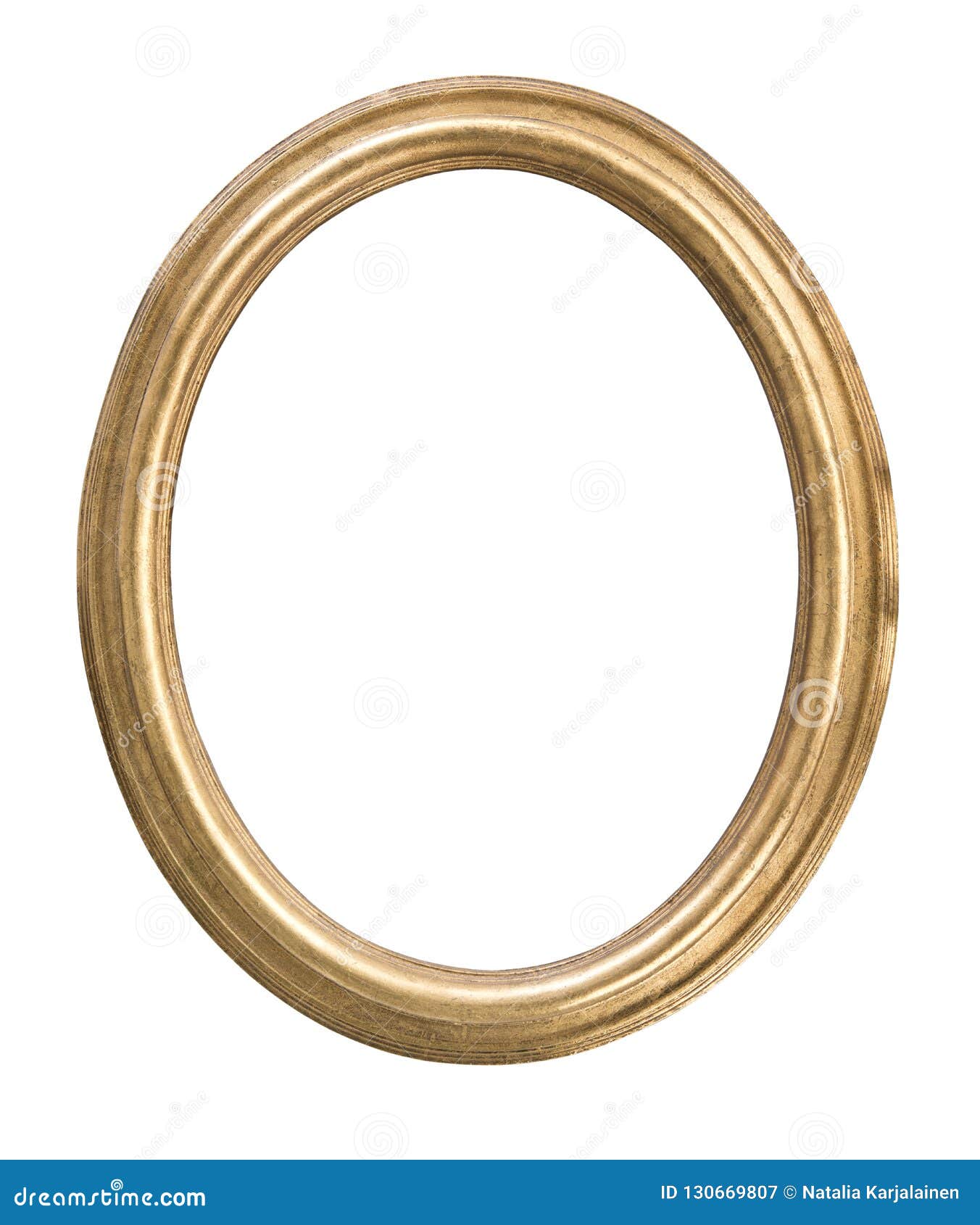 Vintage Silver Round Frame with an Ornament Isolated on White. Stock